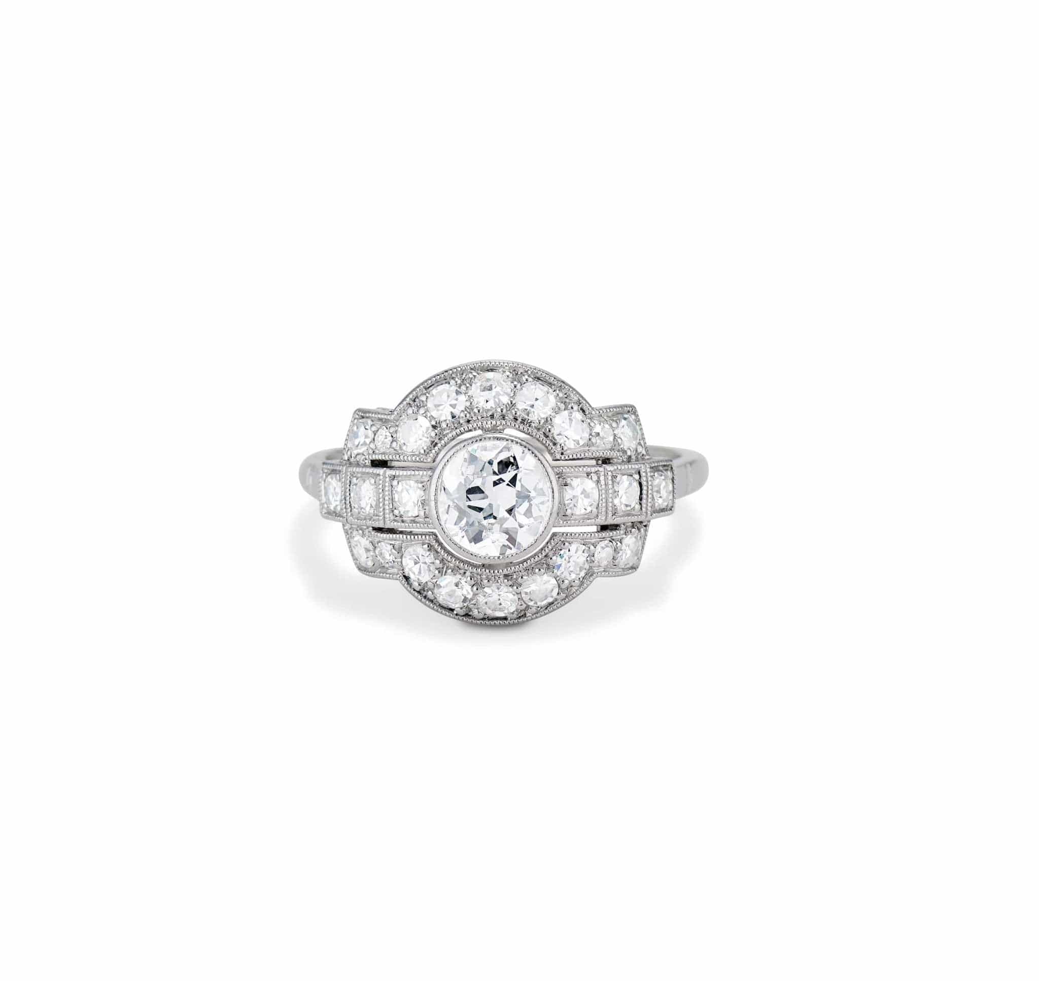 Art Deco .65 Old European-Cut Diamond Engagement Ring - Image 2