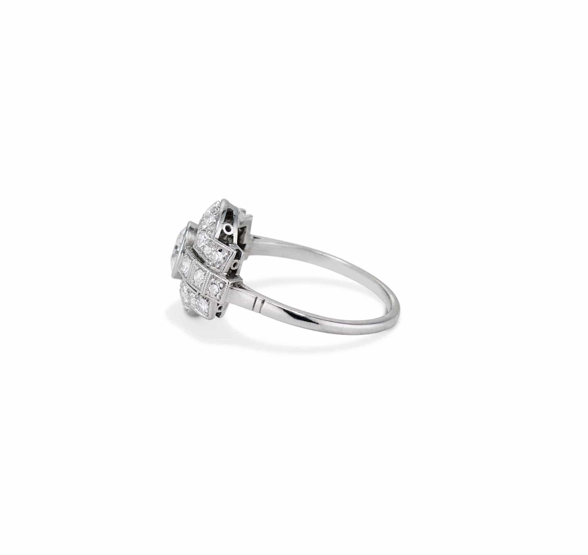 Art Deco .65 Old European-Cut Diamond Engagement Ring - Image 3
