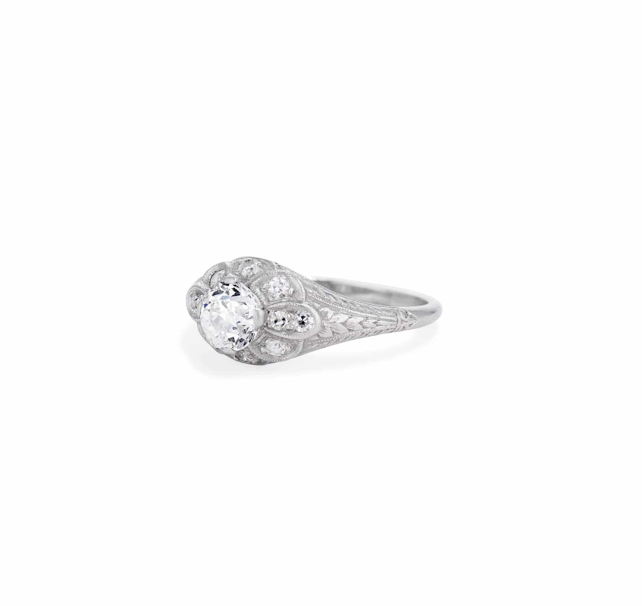 William Wise & Son .72 Carat Old European Cut Diamond Ring - Image 2