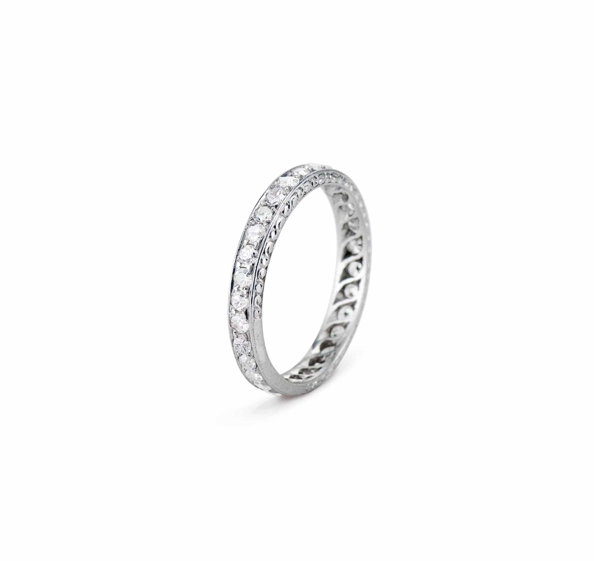 Art Deco .75 Carat Single-Cut Diamond Eternity Band - Image 3