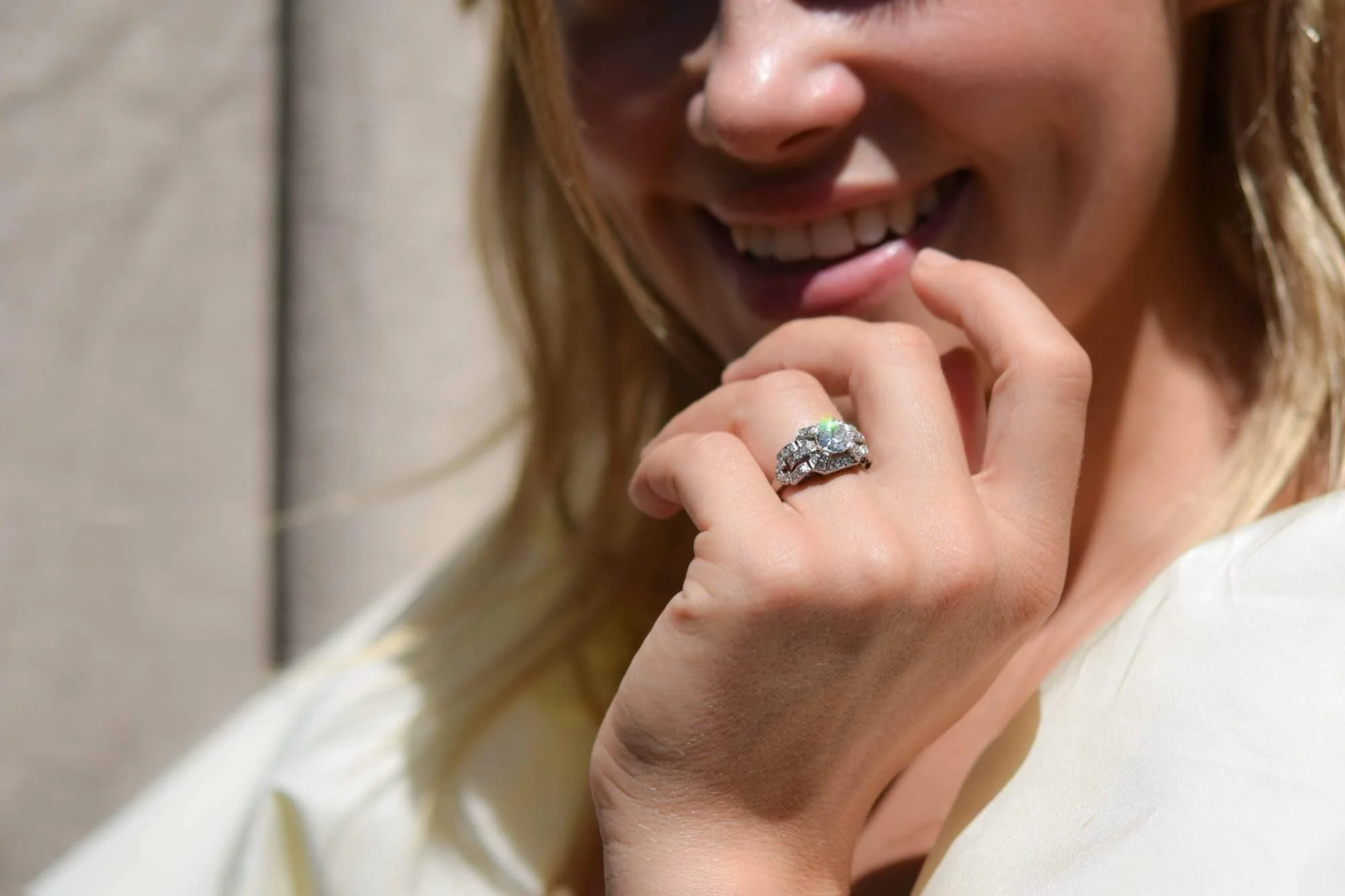 Art Deco 1.00 Old European Cut Diamond and Platinum Ring - Image 6