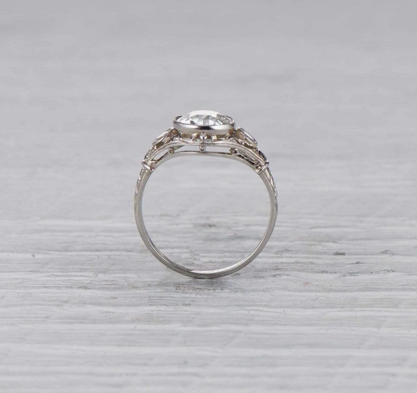 1.61 Carat Art Deco Diamond Engagement Ring - Image 4