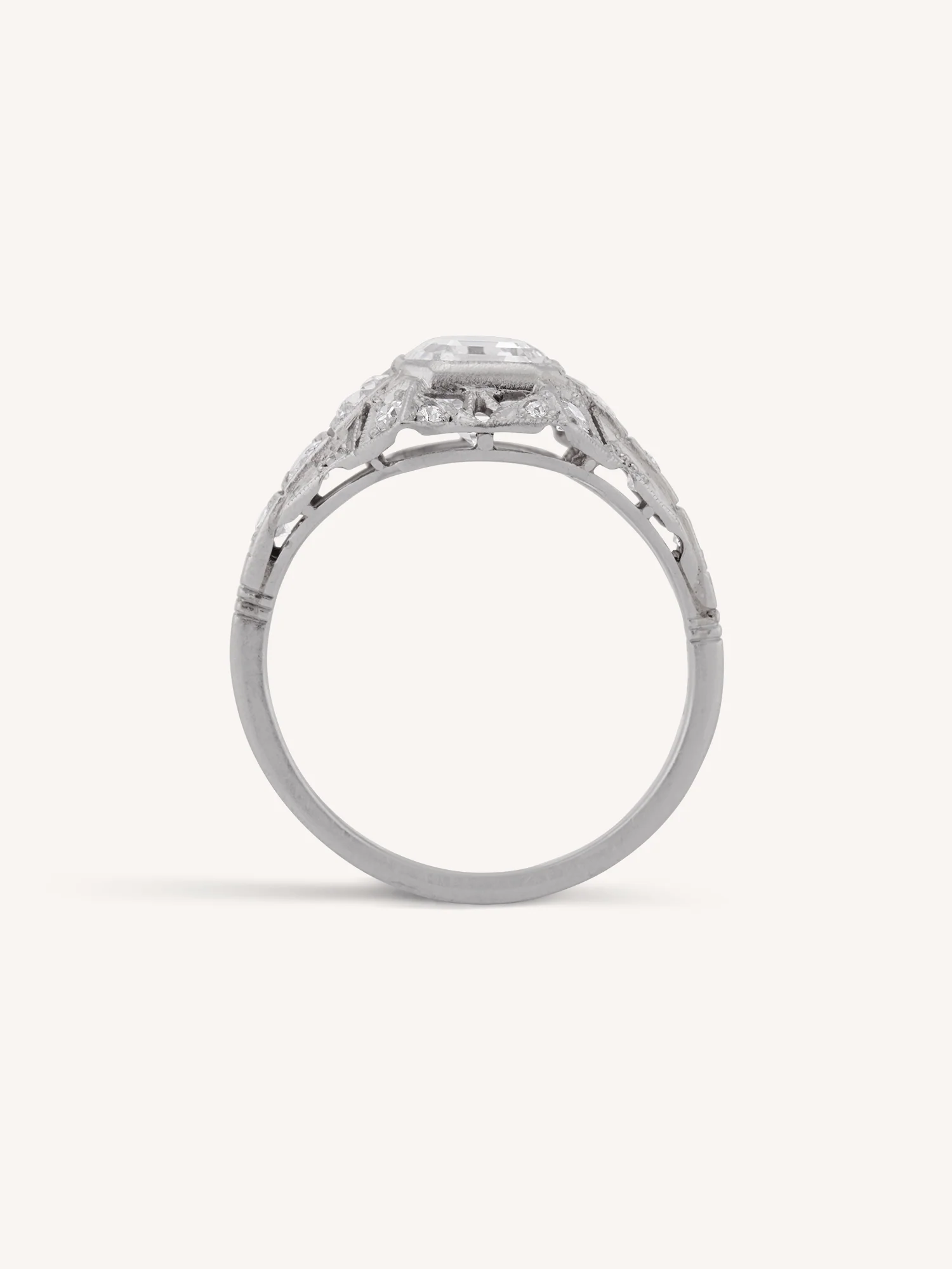 Art Deco 1.23 Carat Asscher Cut Diamond Vintage Engagement Ring - Image 6