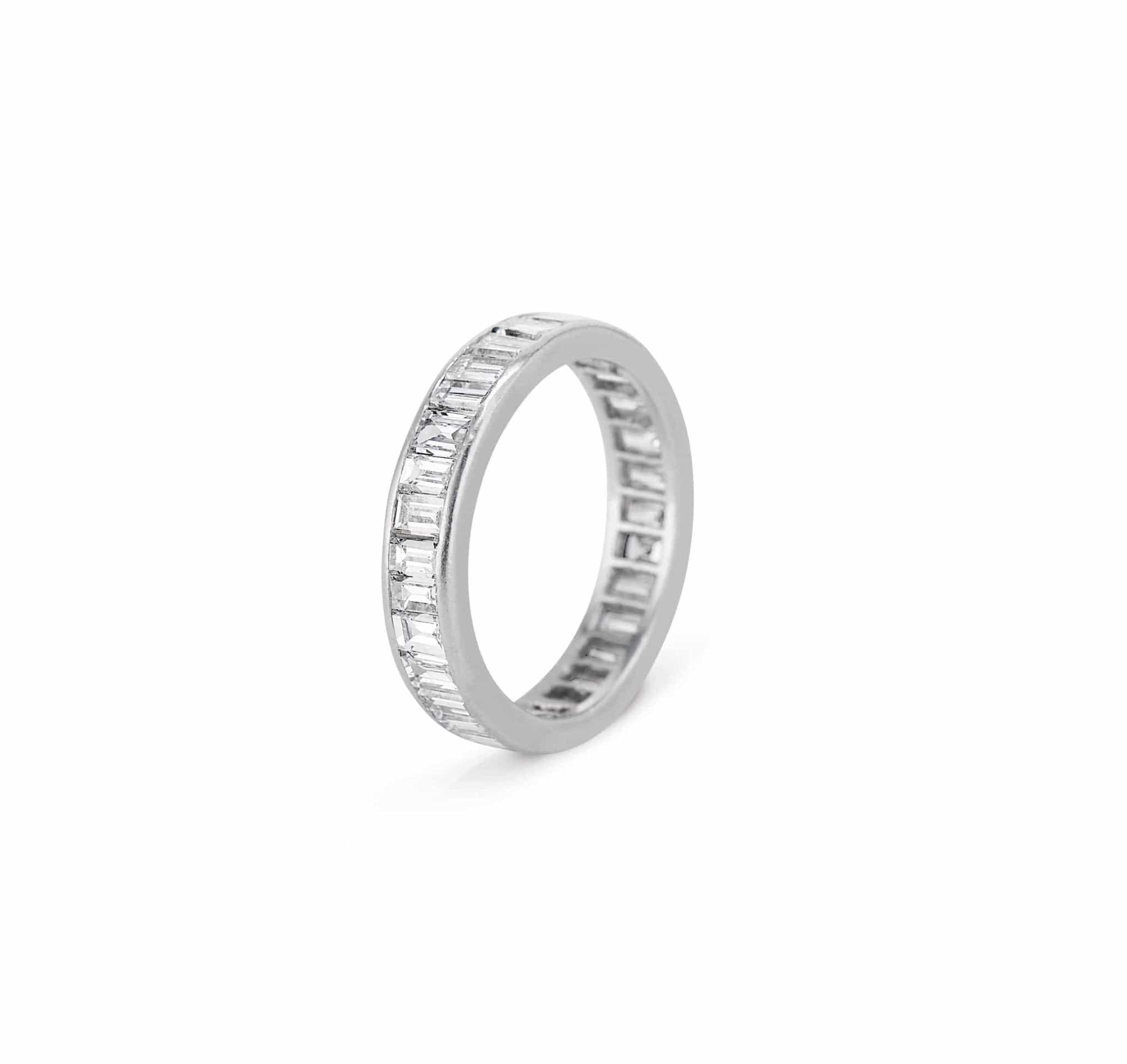 Art Deco 3 Carat Baguette & Emerald Cut Diamond Band - Image 2