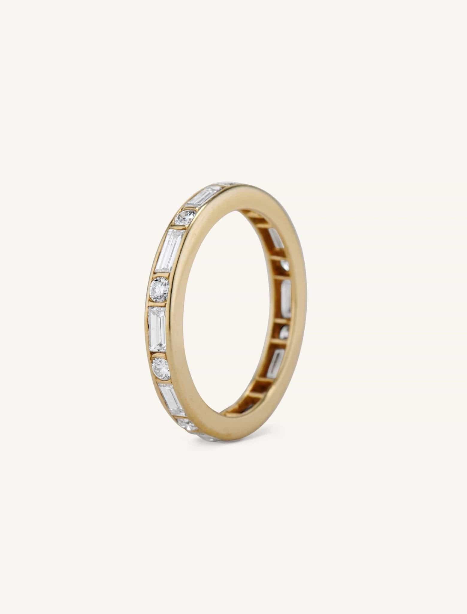 Midcentury Baguette Diamond Eternity Band Size 8 - Image 4
