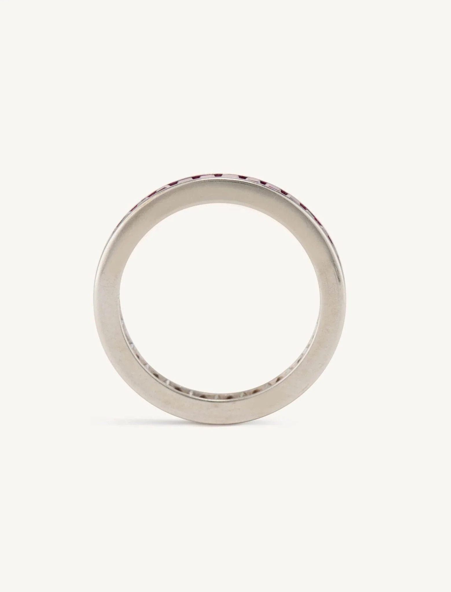 Art Deco 1.25 Carat Carré Cut Ruby Eternity Wedding Band Size 5 - Image 2