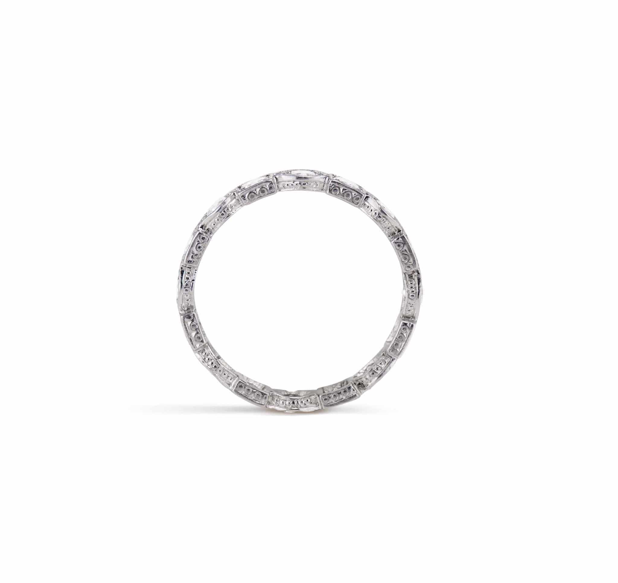 Art Deco Diamond and Platinum Wedding Band - Image 3