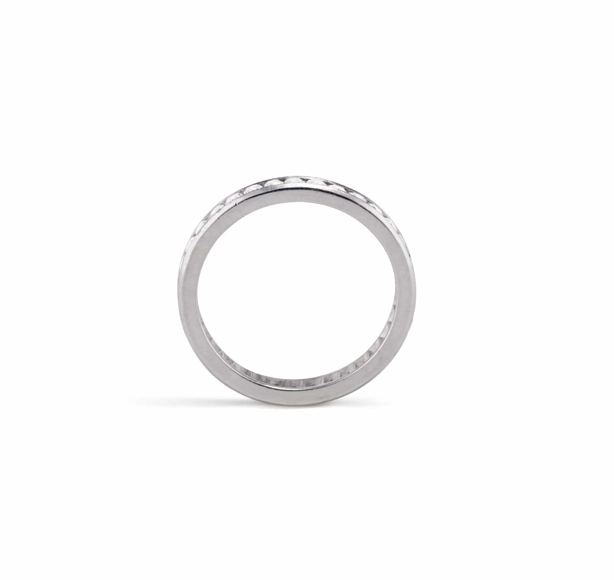 Art Deco .70 Carat Diamond and Platinum Wedding Band - Image 2
