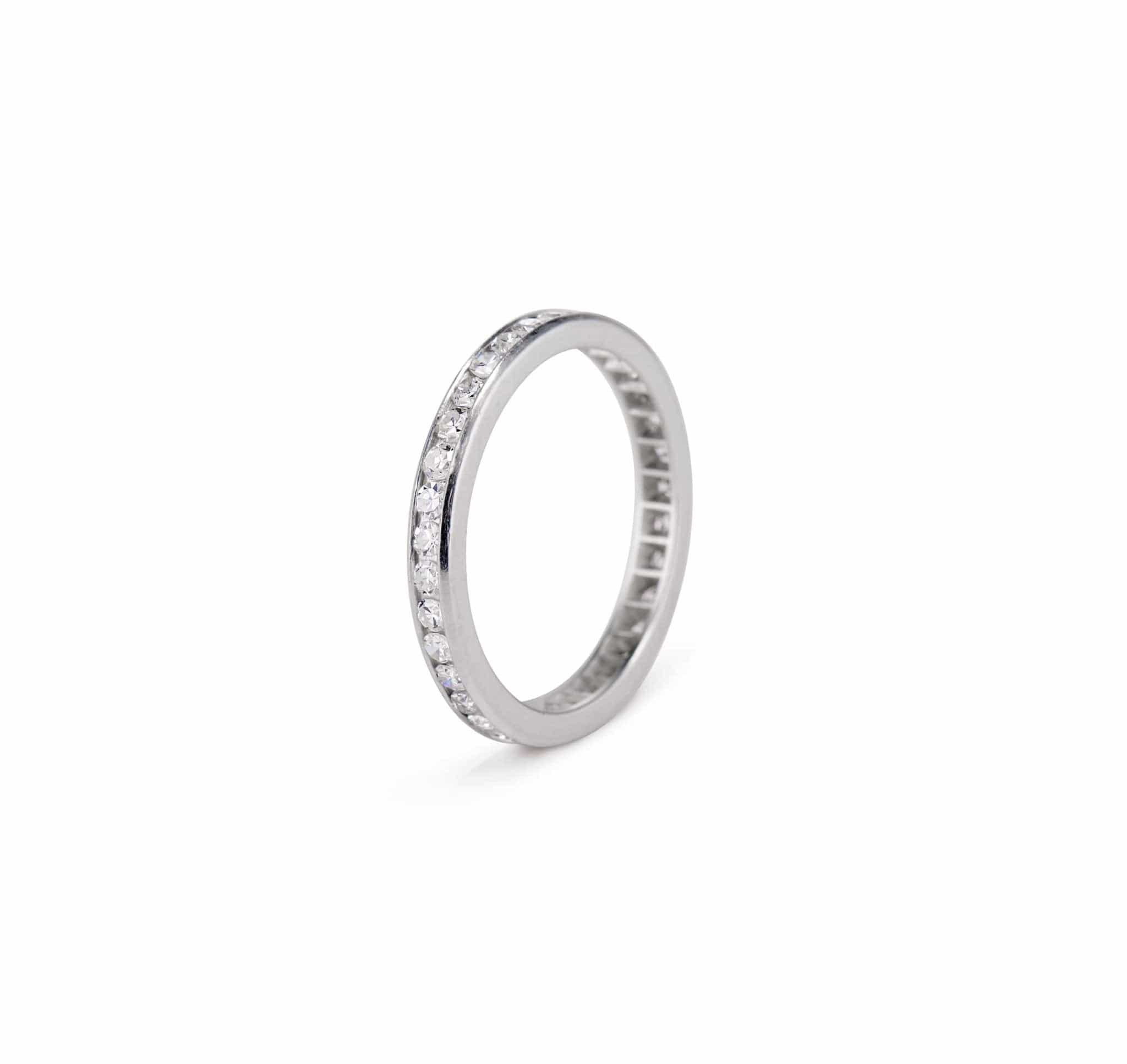 Art Deco .70 Carat Diamond and Platinum Wedding Band - Image 3