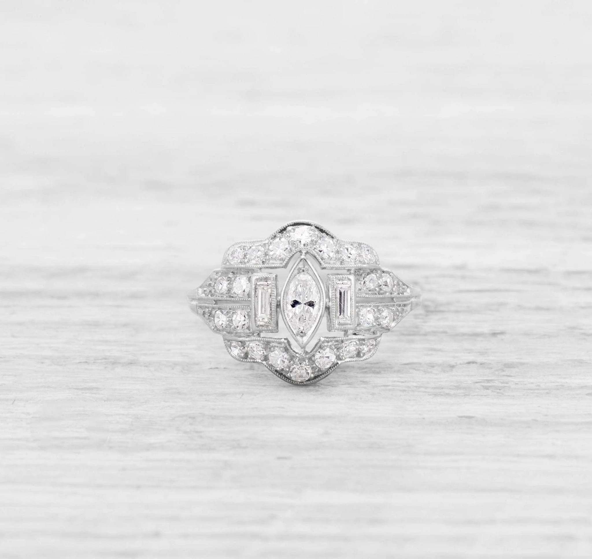 ART DECO DIAMOND ENGAGEMENT RING - Image 2