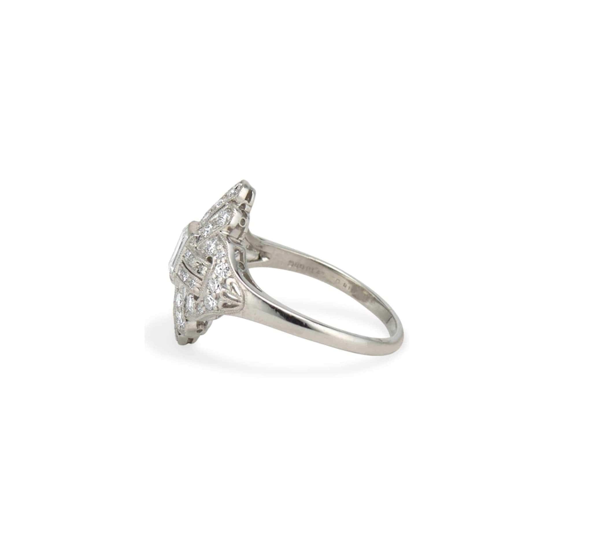 Art Deco Diamond Engagement Ring - Image 4
