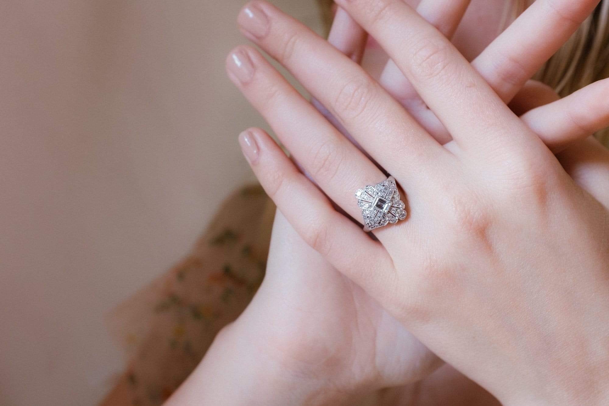 Art Deco Diamond Engagement Ring - Image 5