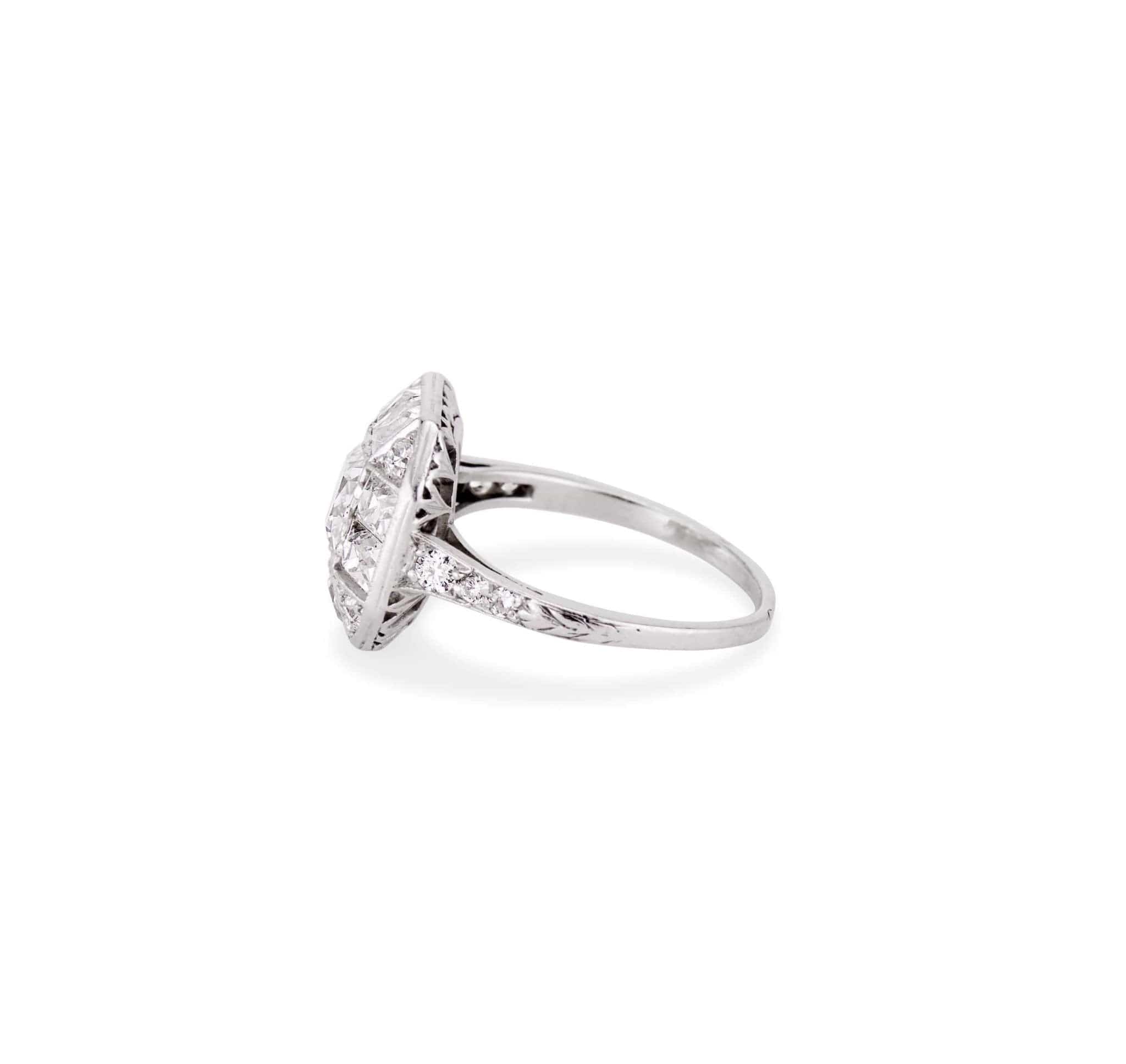 Art Deco .75 Carat French Cut Diamond Ring - Image 3