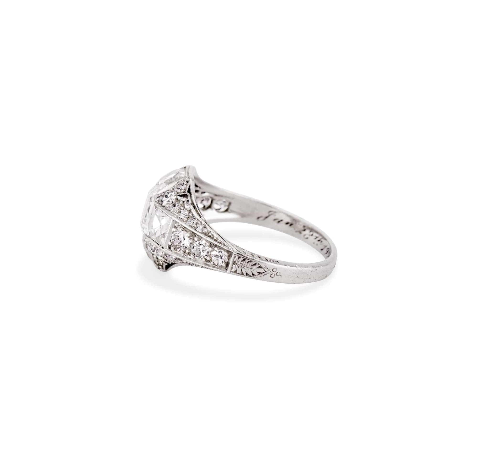 Early Art Deco .80 Carat Asscher Cut Diamond Ring - Image 3