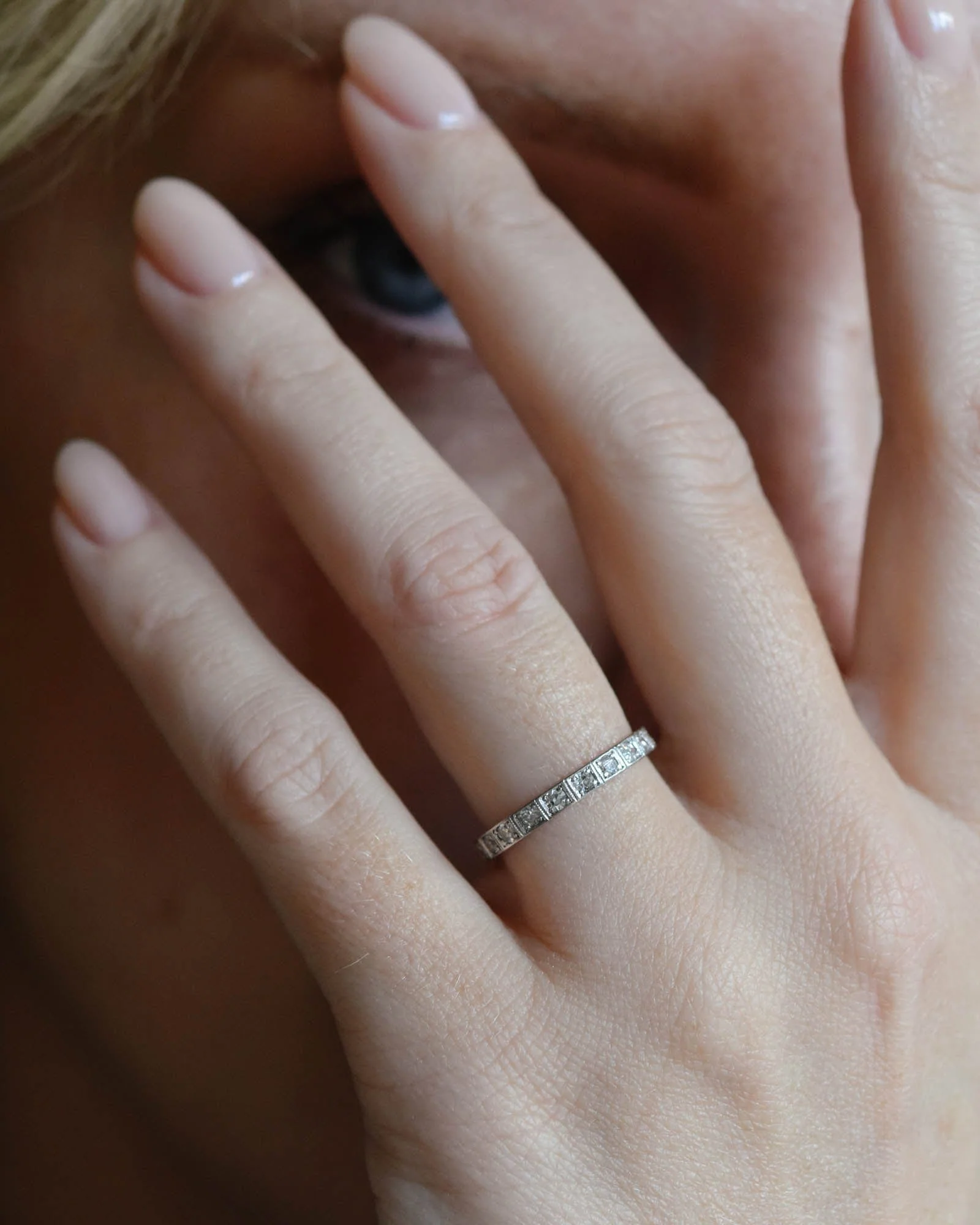 Art Deco Diamond Eternity Band Size 5.5 - Image 2