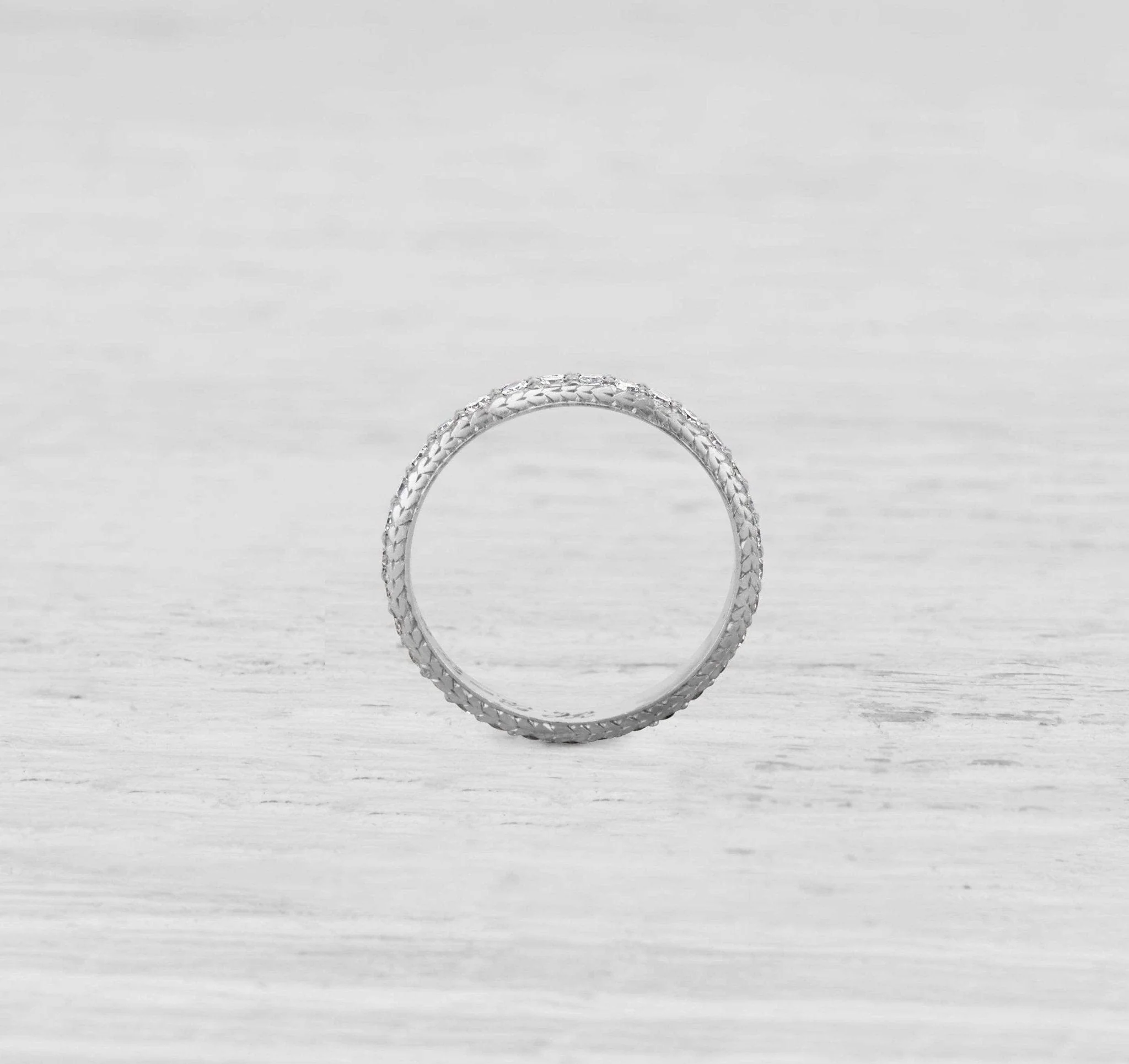 ART DECO DIAMOND ETERNITY BAND RING SIZE 5.5 - Image 2