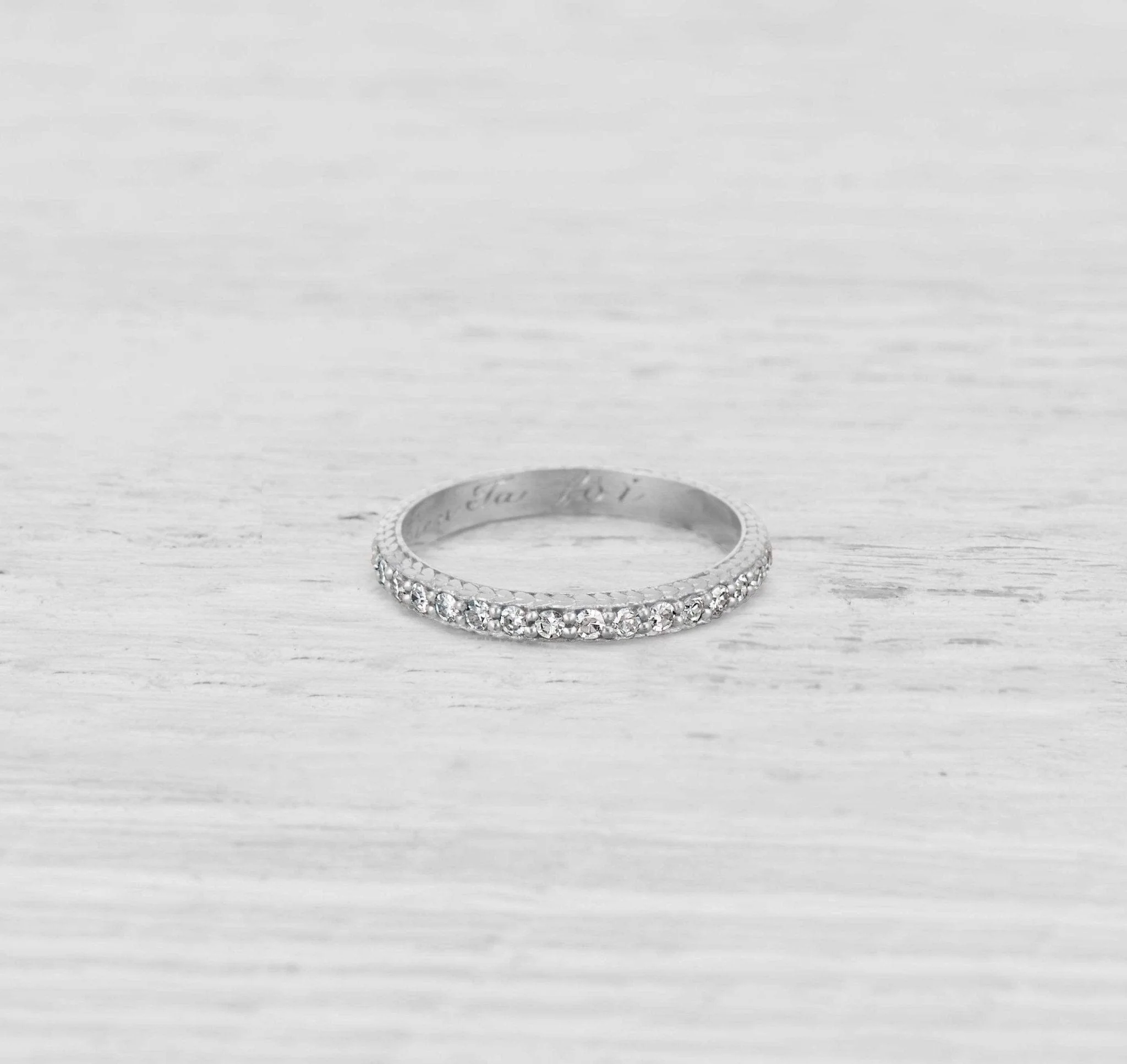 ART DECO DIAMOND ETERNITY BAND RING SIZE 5.5 - Image 3