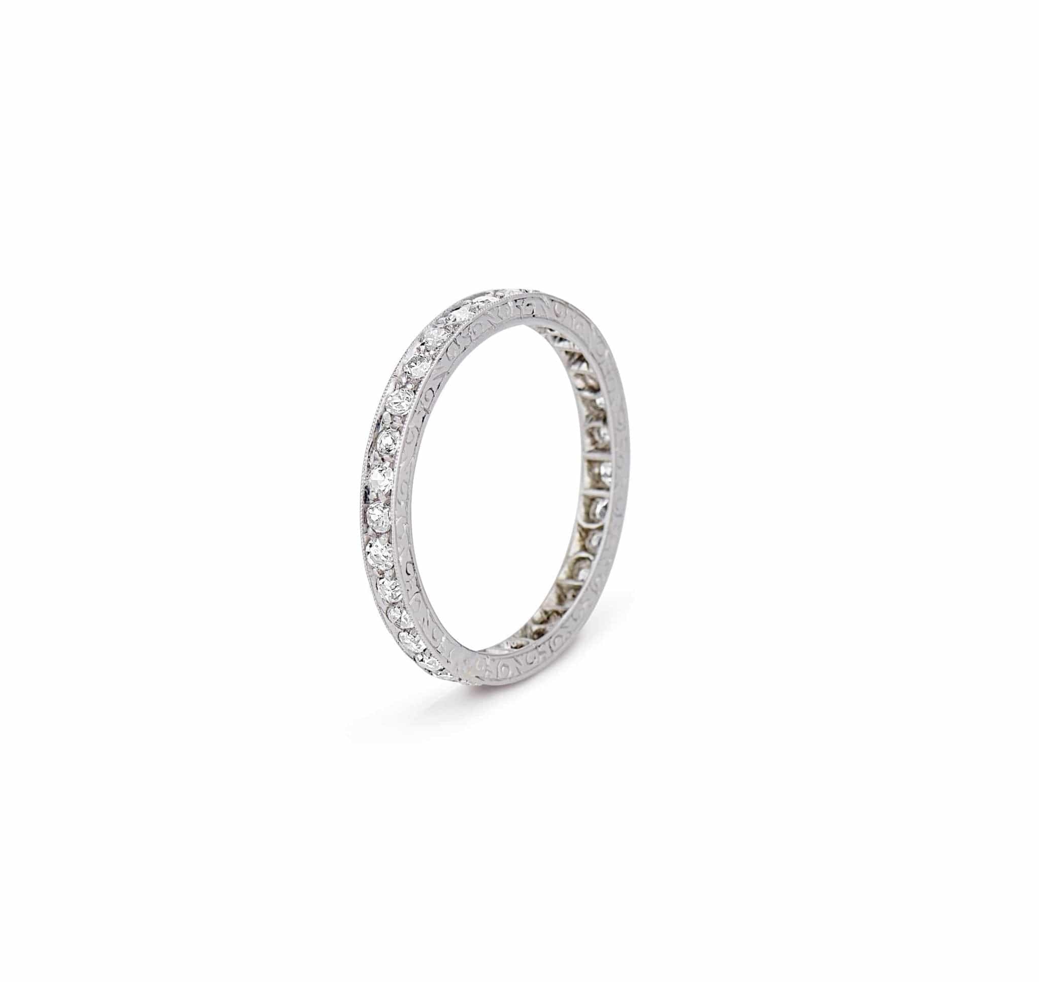 Art Deco .60 Carat Single Cut Diamond Band - Image 2