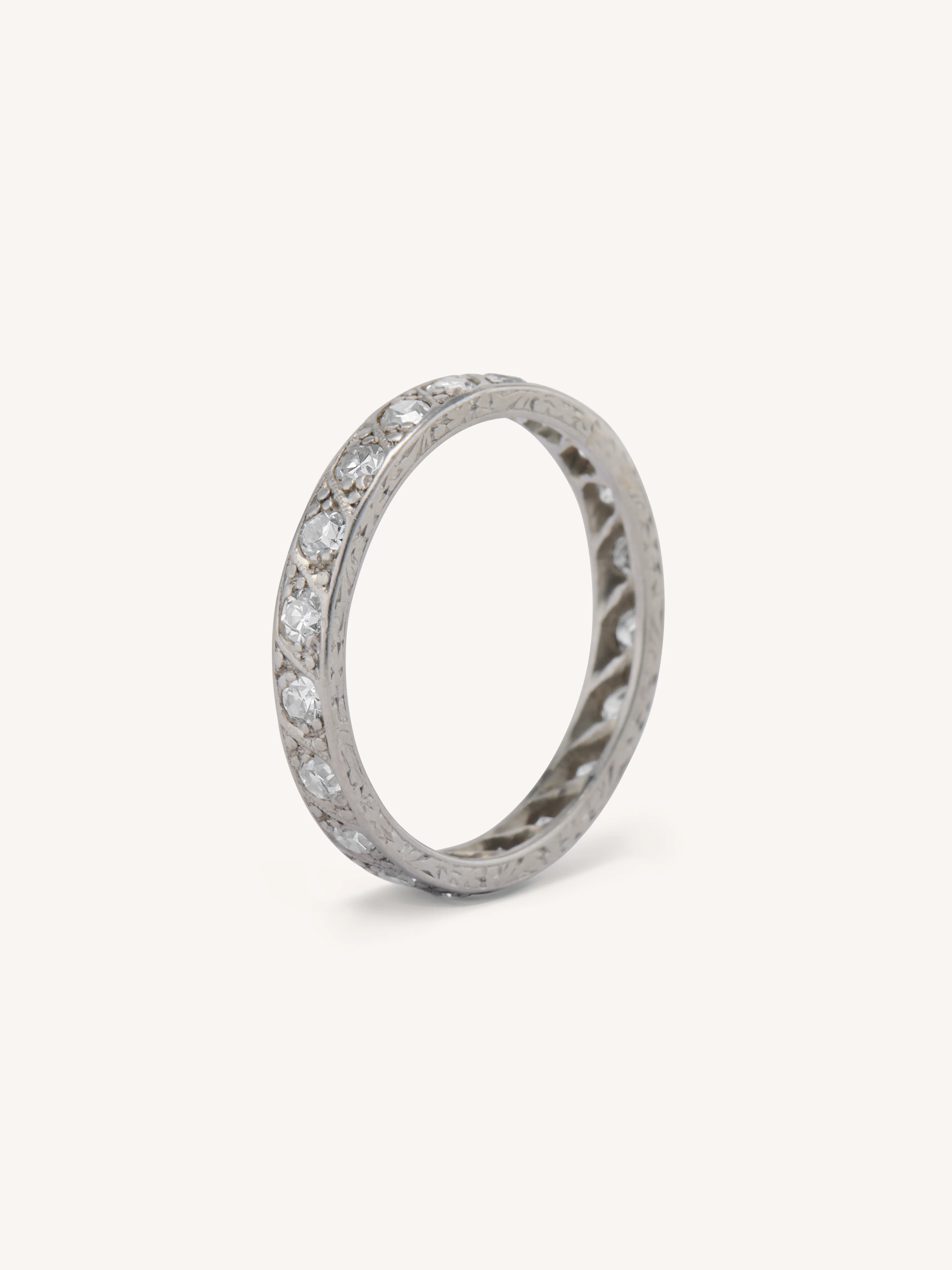 Art Deco .65 Carat Diamond Platinum Antique Eternity Band β Size 5.75 - Image 3