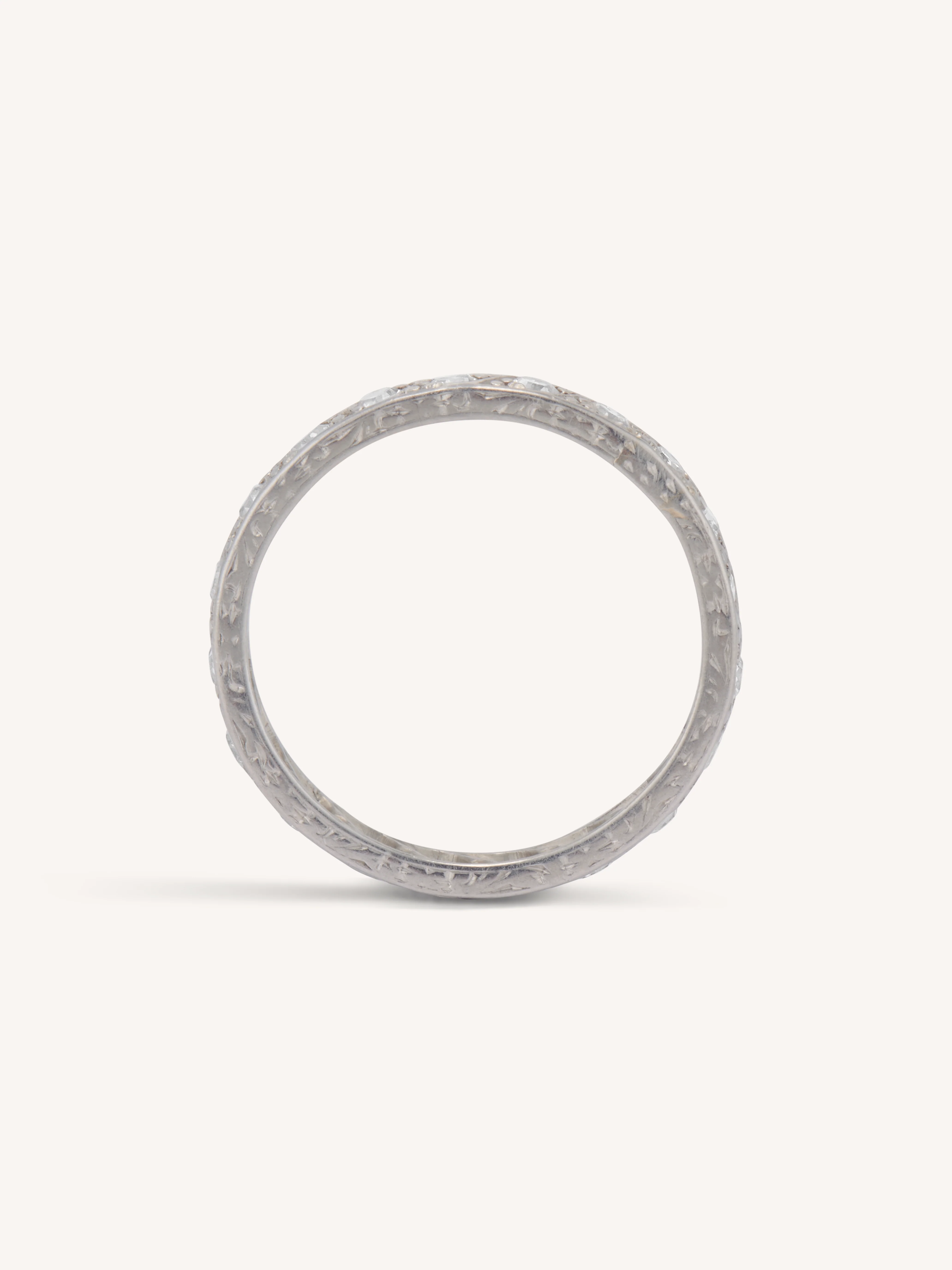 Art Deco .65 Carat Diamond Platinum Antique Eternity Band β Size 5.75 - Image 4