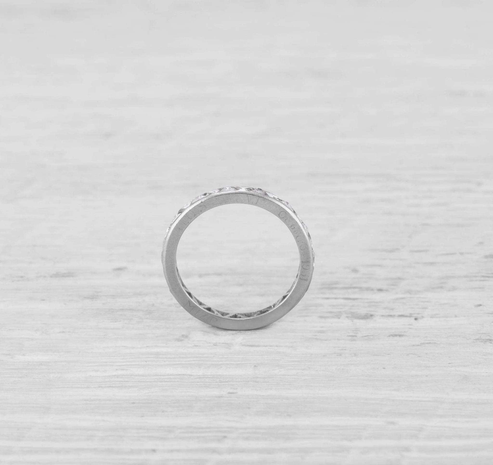 ART DECO DIAMOND ETERNITY BAND RING SIZE 5.5 - Image 2