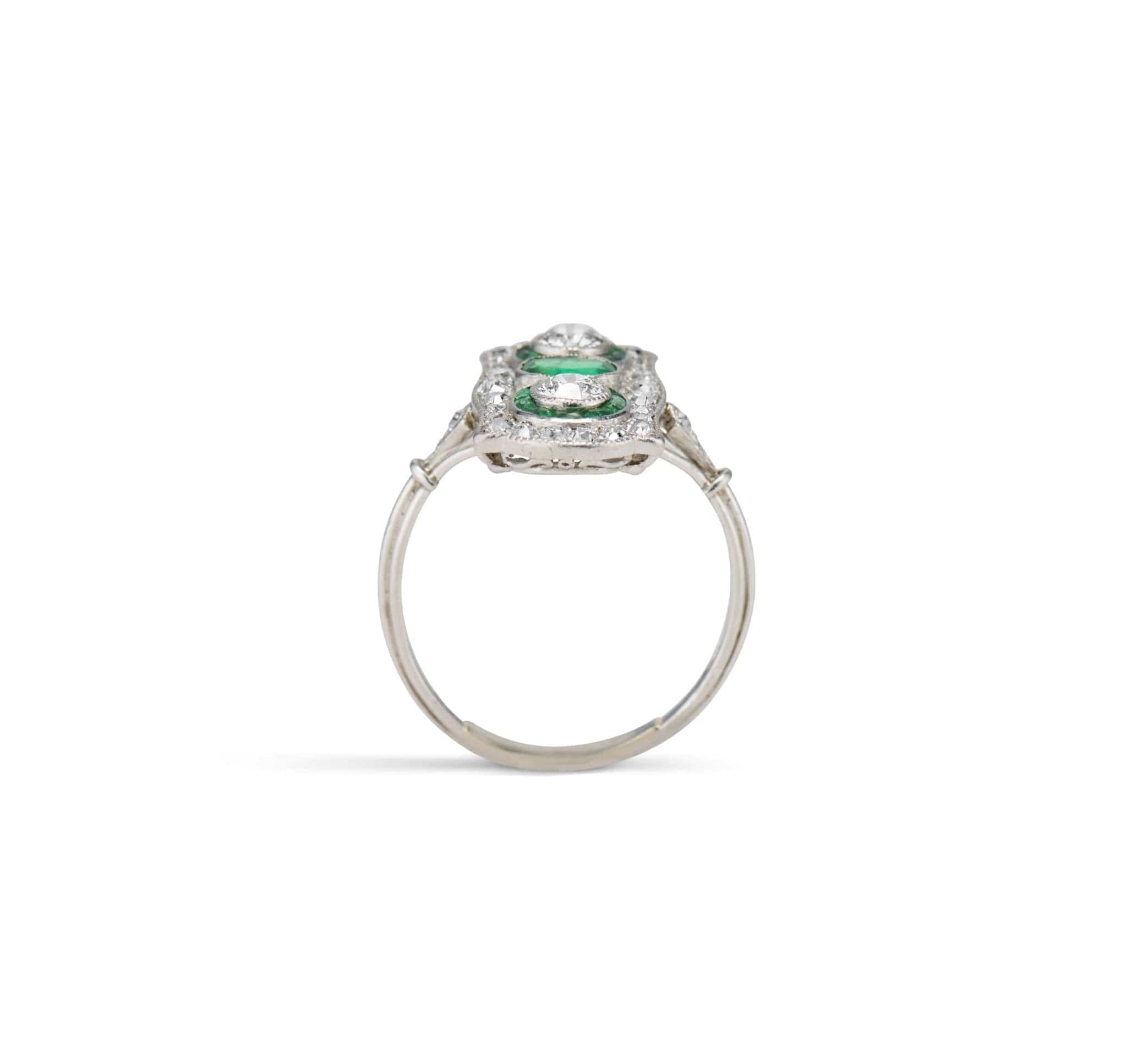 Art Deco Emerald and Diamond Dinner Ring - Image 5