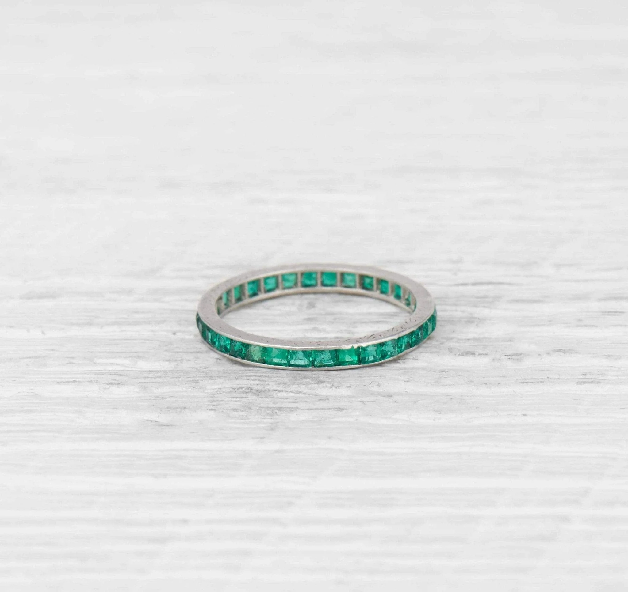 Art Deco Emerald Eternity Band - Image 3