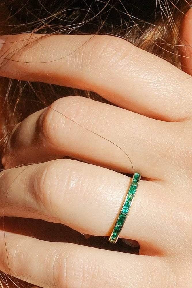 Art Deco Emerald Eternity Band - Image 5
