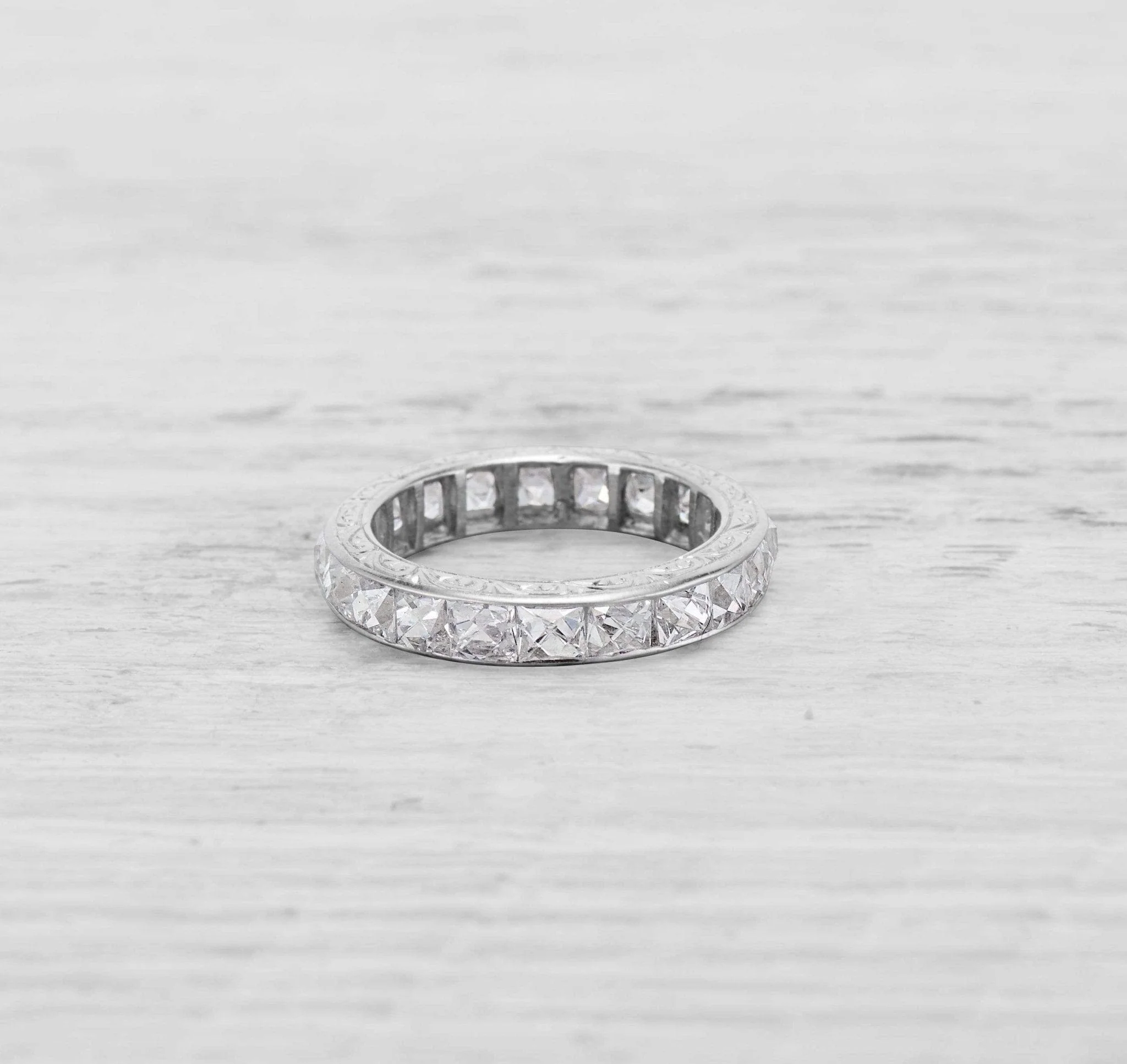 ART DECO FRENCH CUT DIAMOND ETERNITY BAND - Image 4