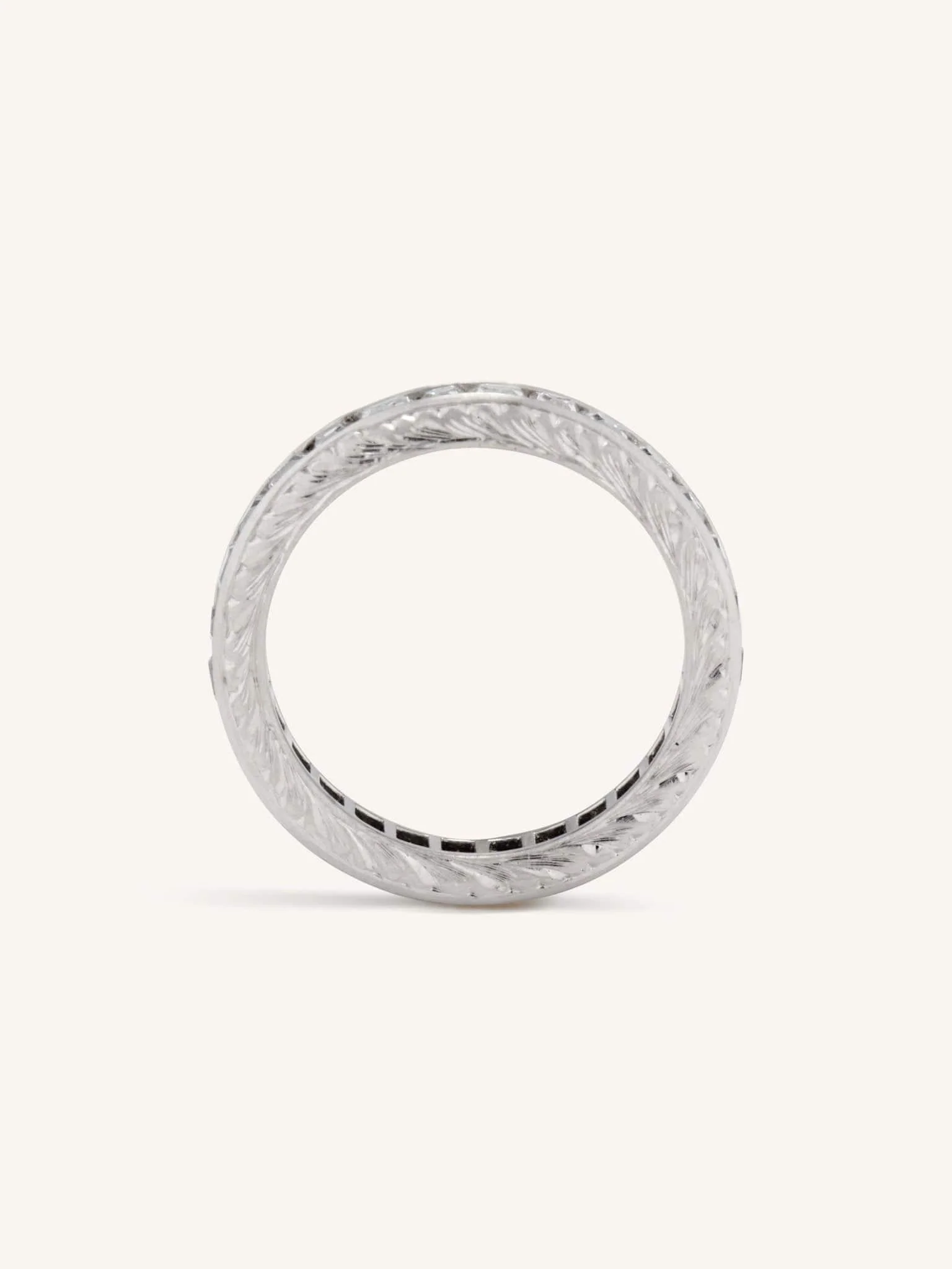 Art Deco French Cut Diamond Eternity Wedding Band - Image 4