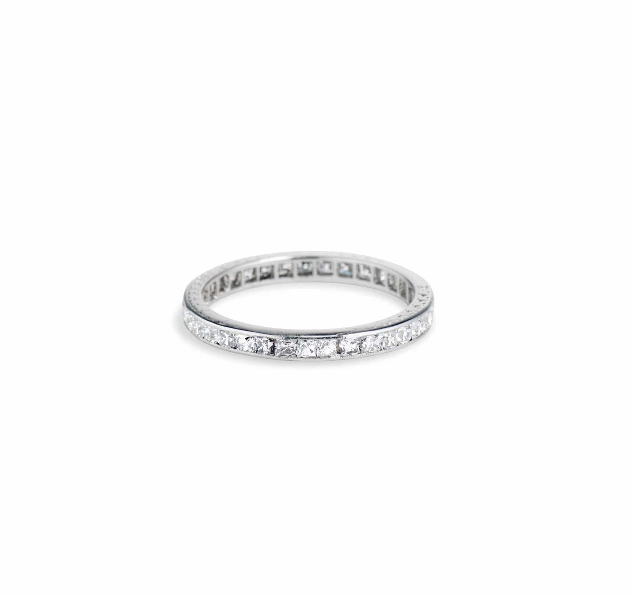 Art Deco 1.80 Carat French Cut Diamond Wedding Band - Image 2