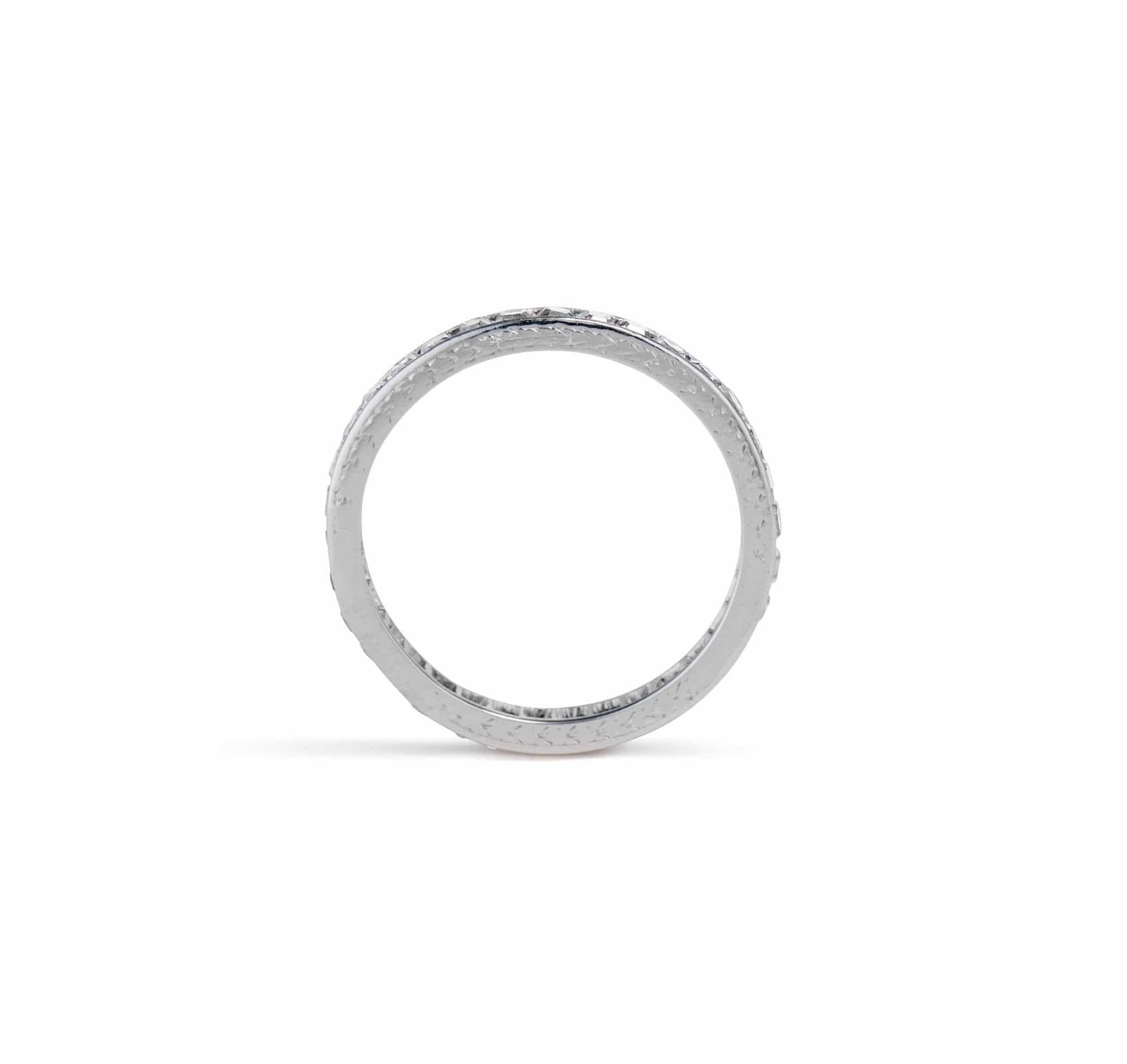 Art Deco 1.80 Carat French Cut Diamond Wedding Band - Image 3