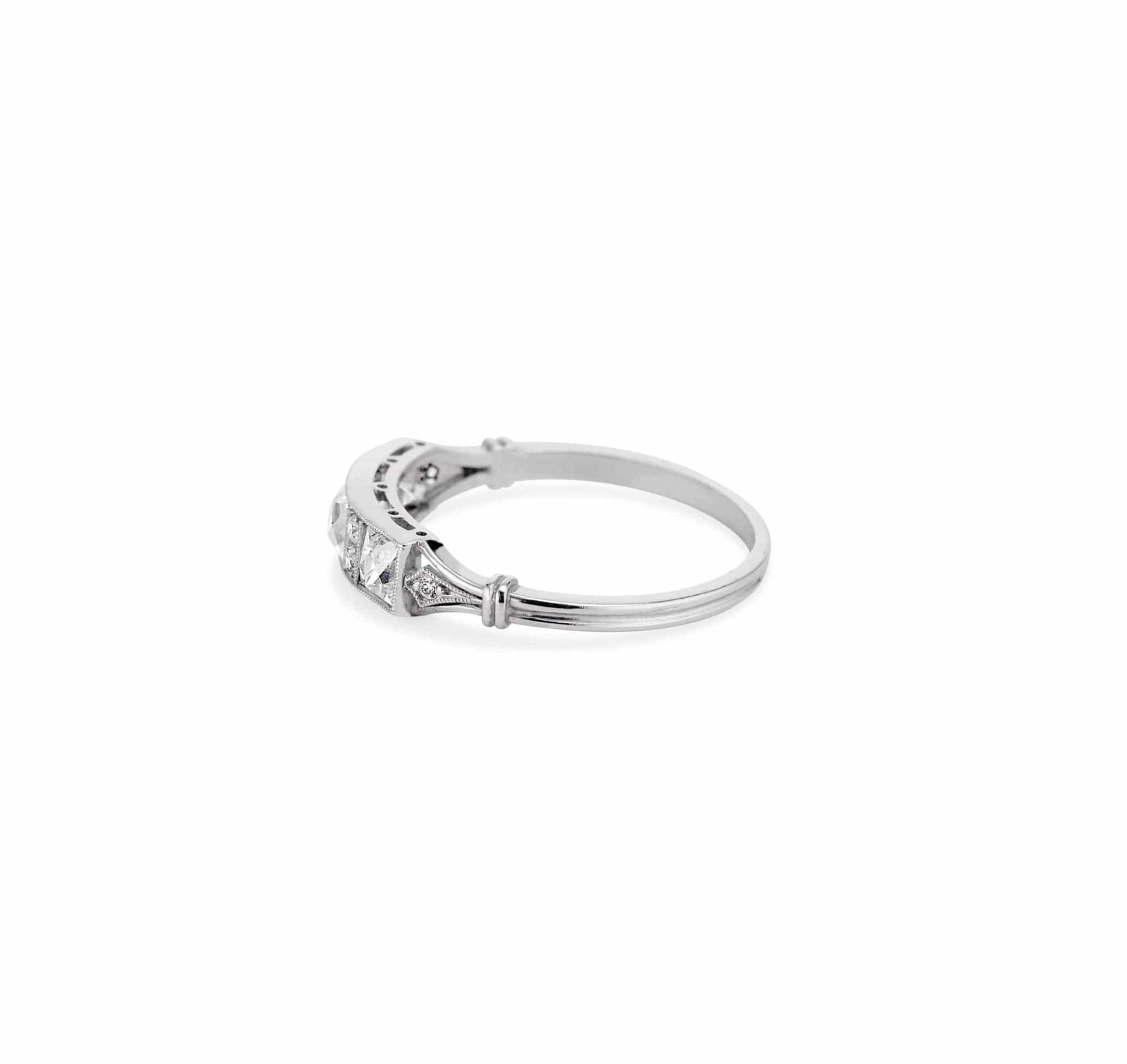 Art Deco French & Old European Cut Cut Diamond Half Band - Image 3