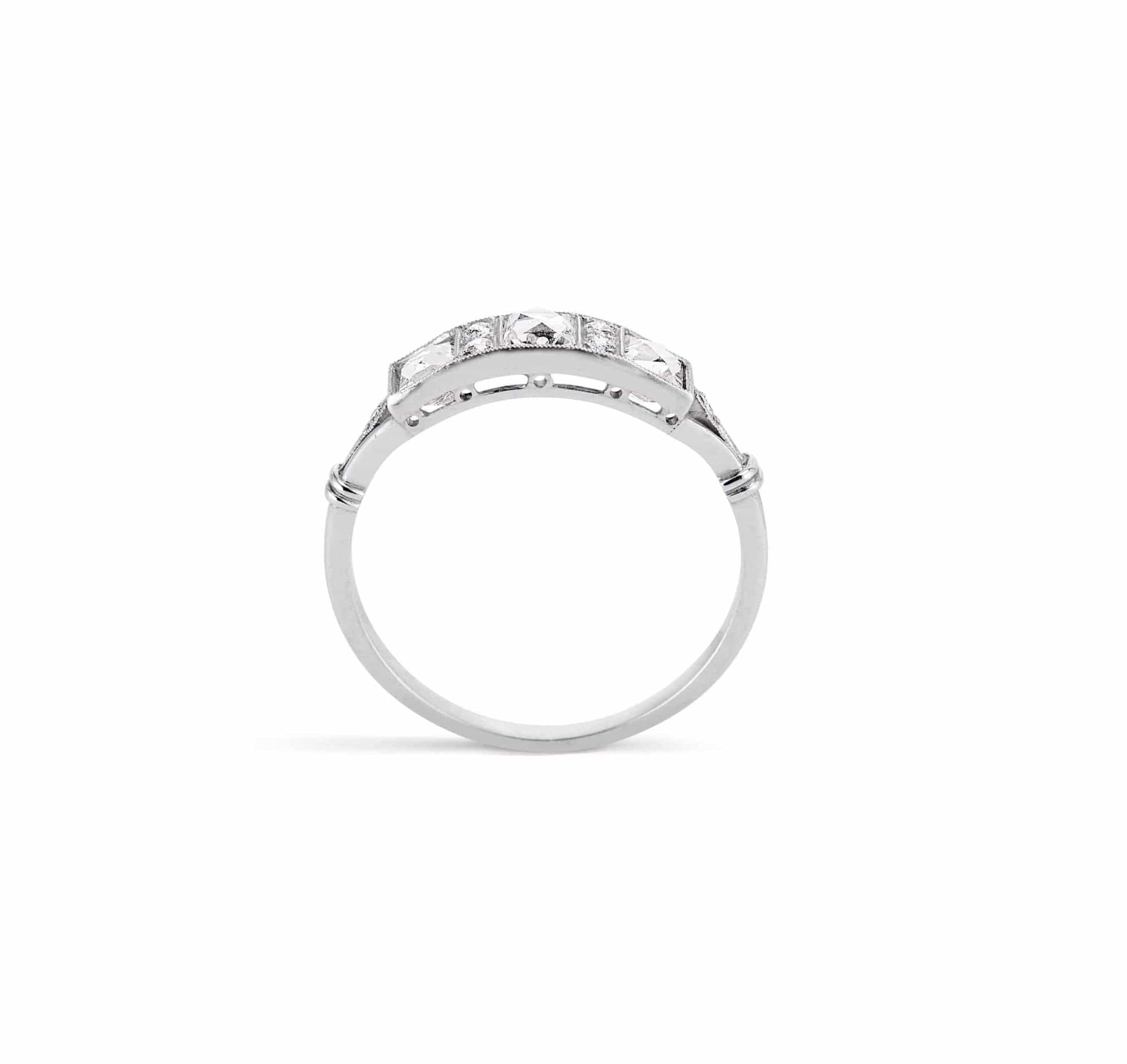 Art Deco French & Old European Cut Cut Diamond Half Band - Image 4