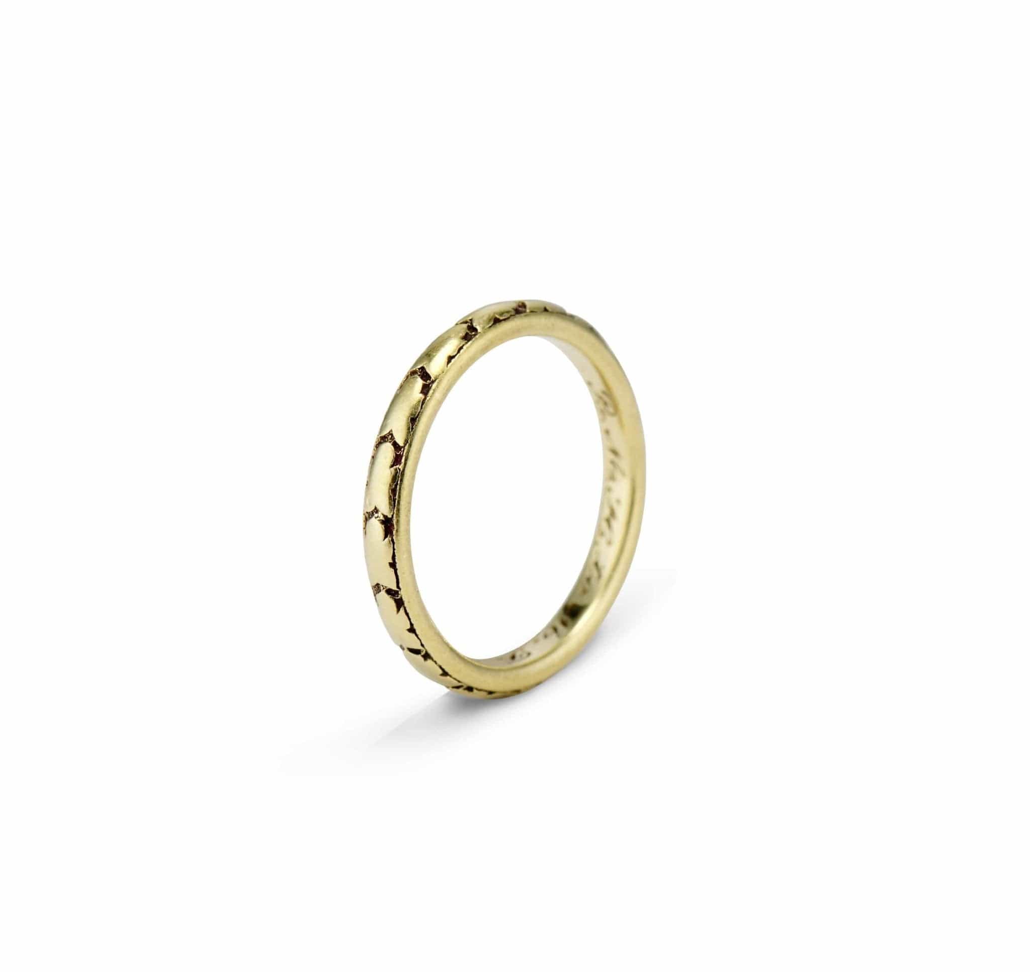 Traub Art Deco Gold Orange Blossom Wedding Band, America - Image 3
