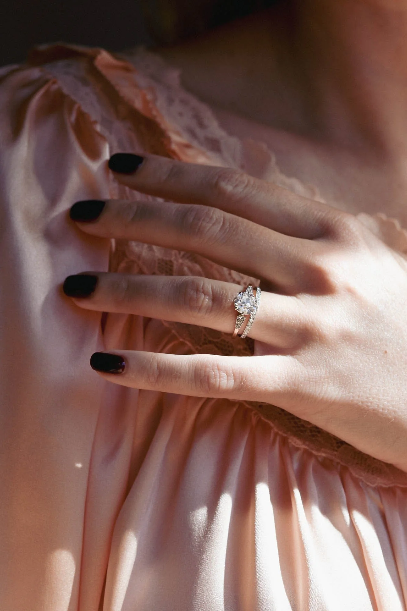 Art Deco 2.21 Carat Old European Cut Diamond Vintage Engagement Ring, France - Image 3