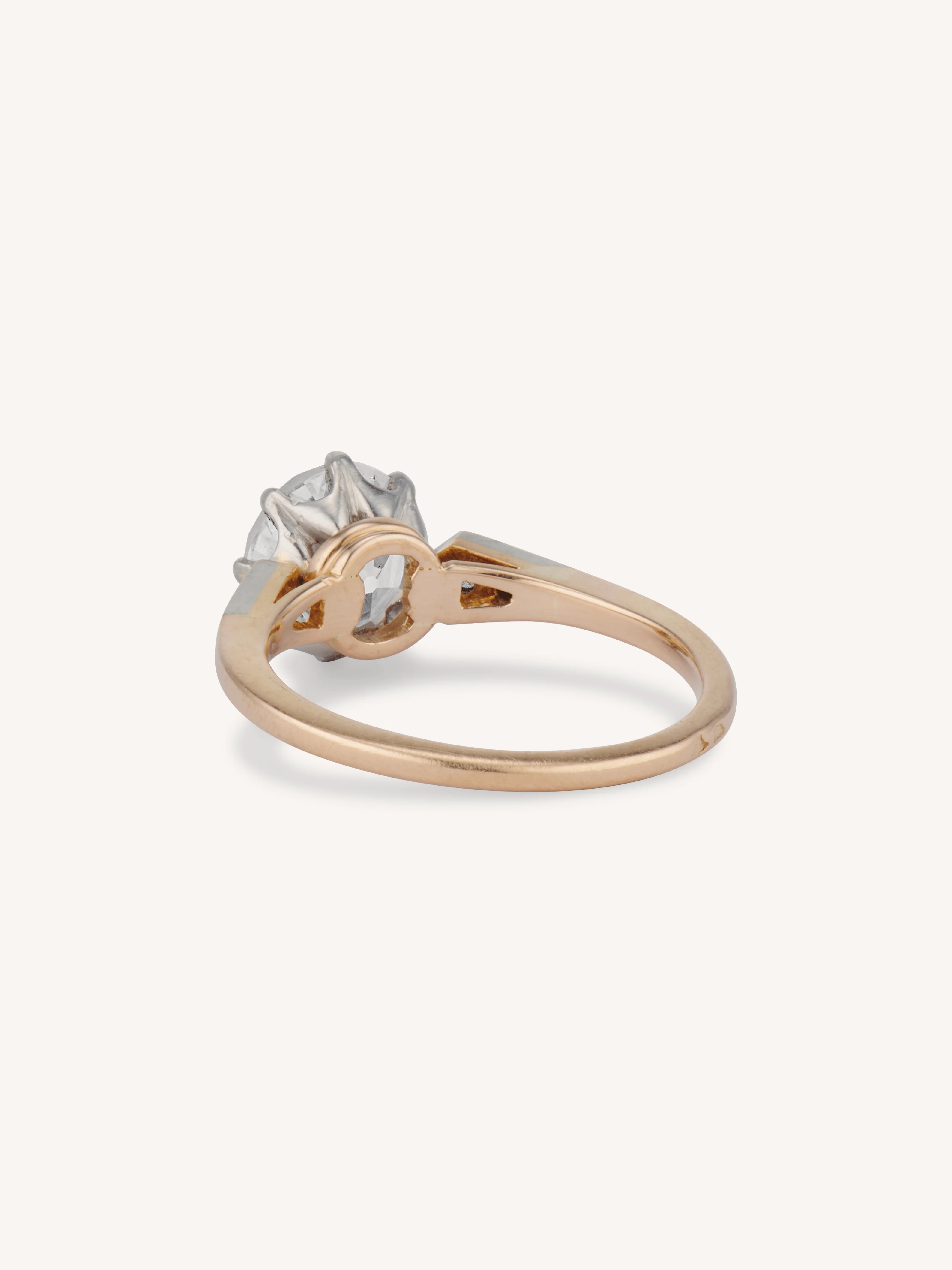 Art Deco 2.21 Carat Old European Cut Diamond Vintage Engagement Ring, France - Image 5