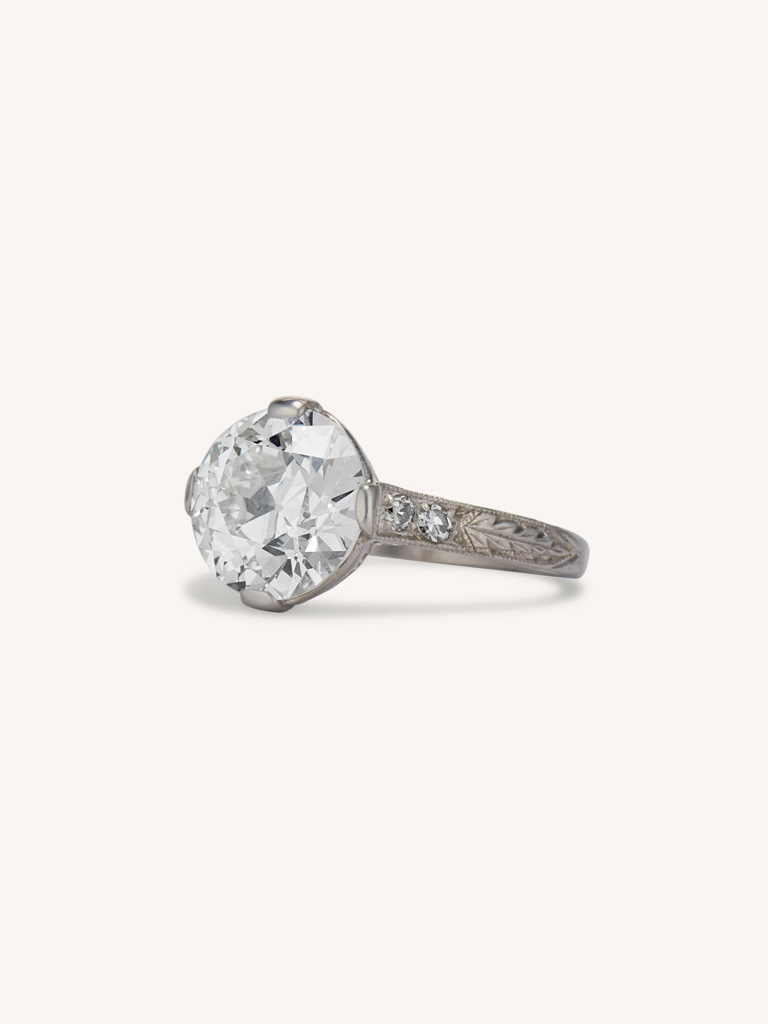 Art Deco 2.66 Old European Cut Diamond Vintage Engagement Ring - Image 4