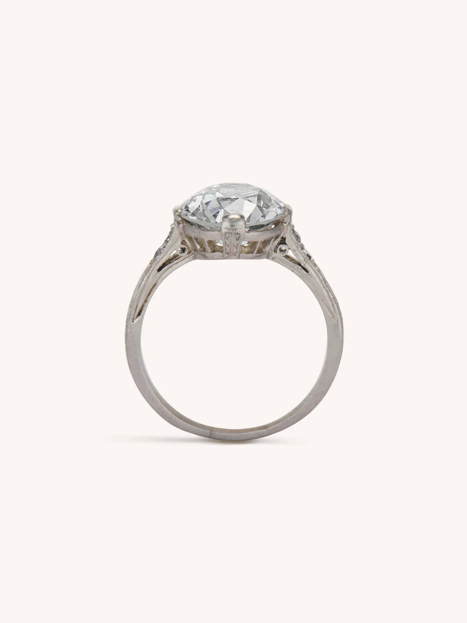 Art Deco 2.66 Old European Cut Diamond Vintage Engagement Ring - Image 8