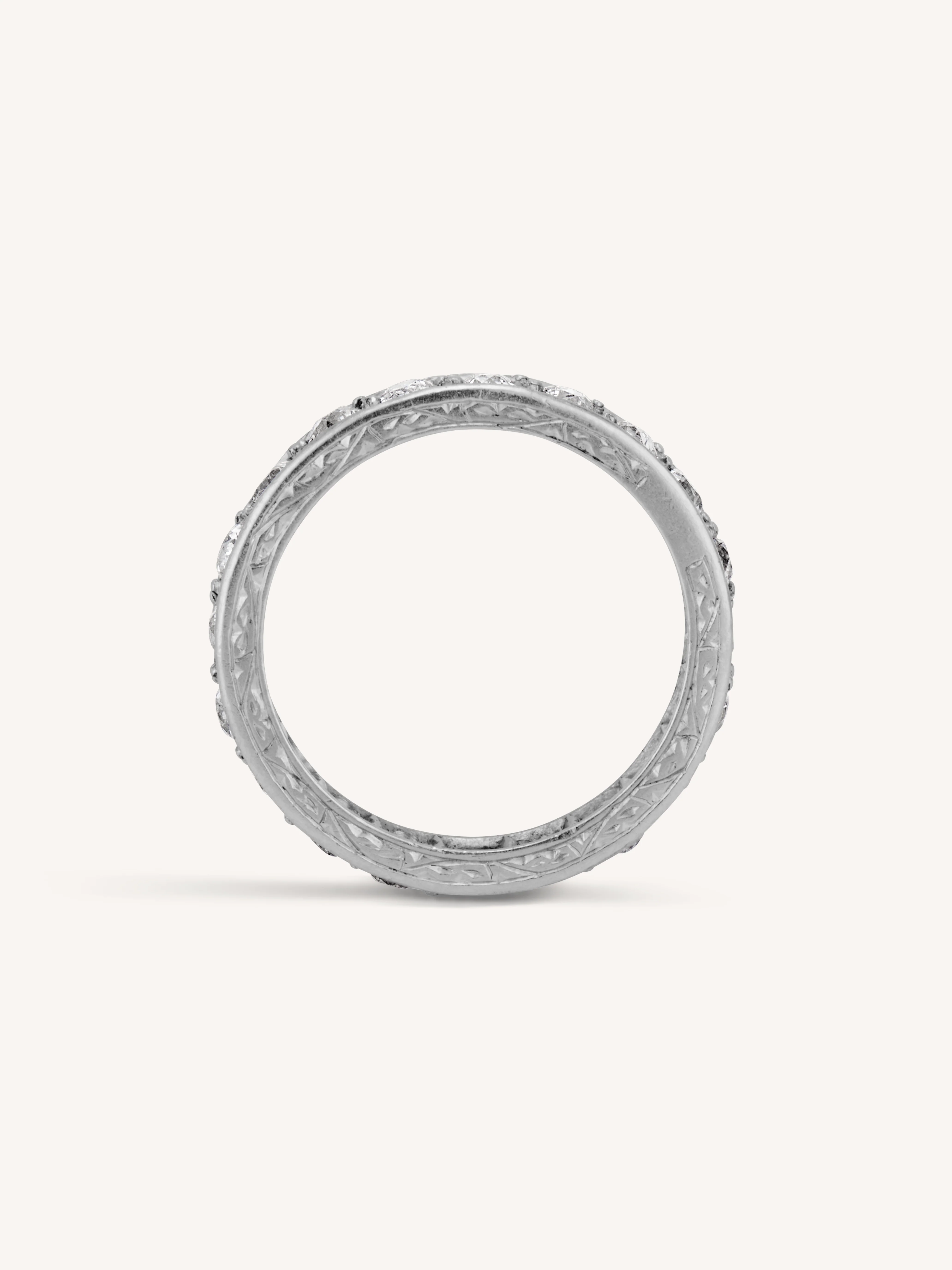 Art Deco 2 Carat Old Mine Cut Diamond Vintage Eternity Band - Size 6.25 - Image 3