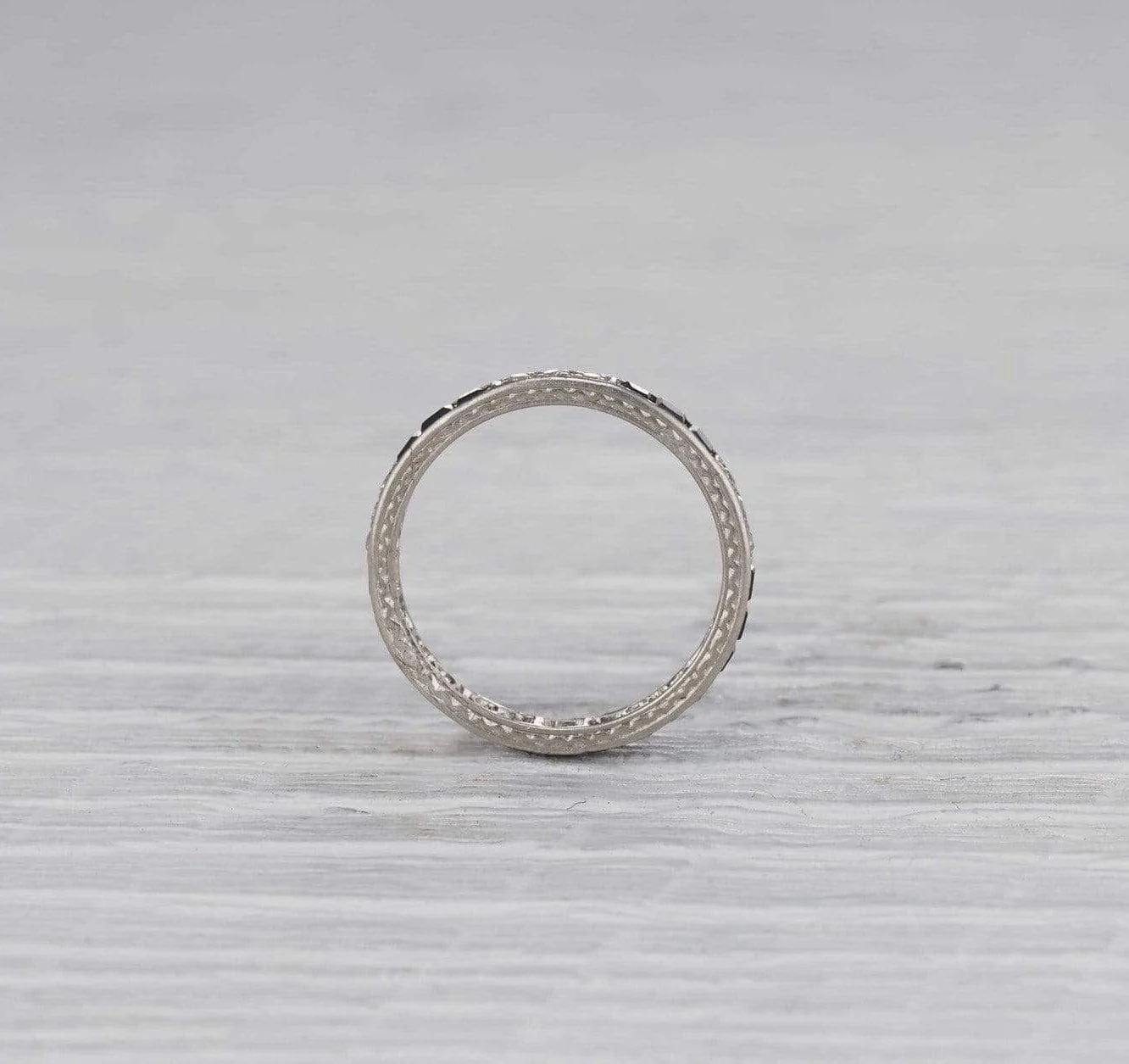 Art Deco Onyx and Diamond Eternity Band - Image 2