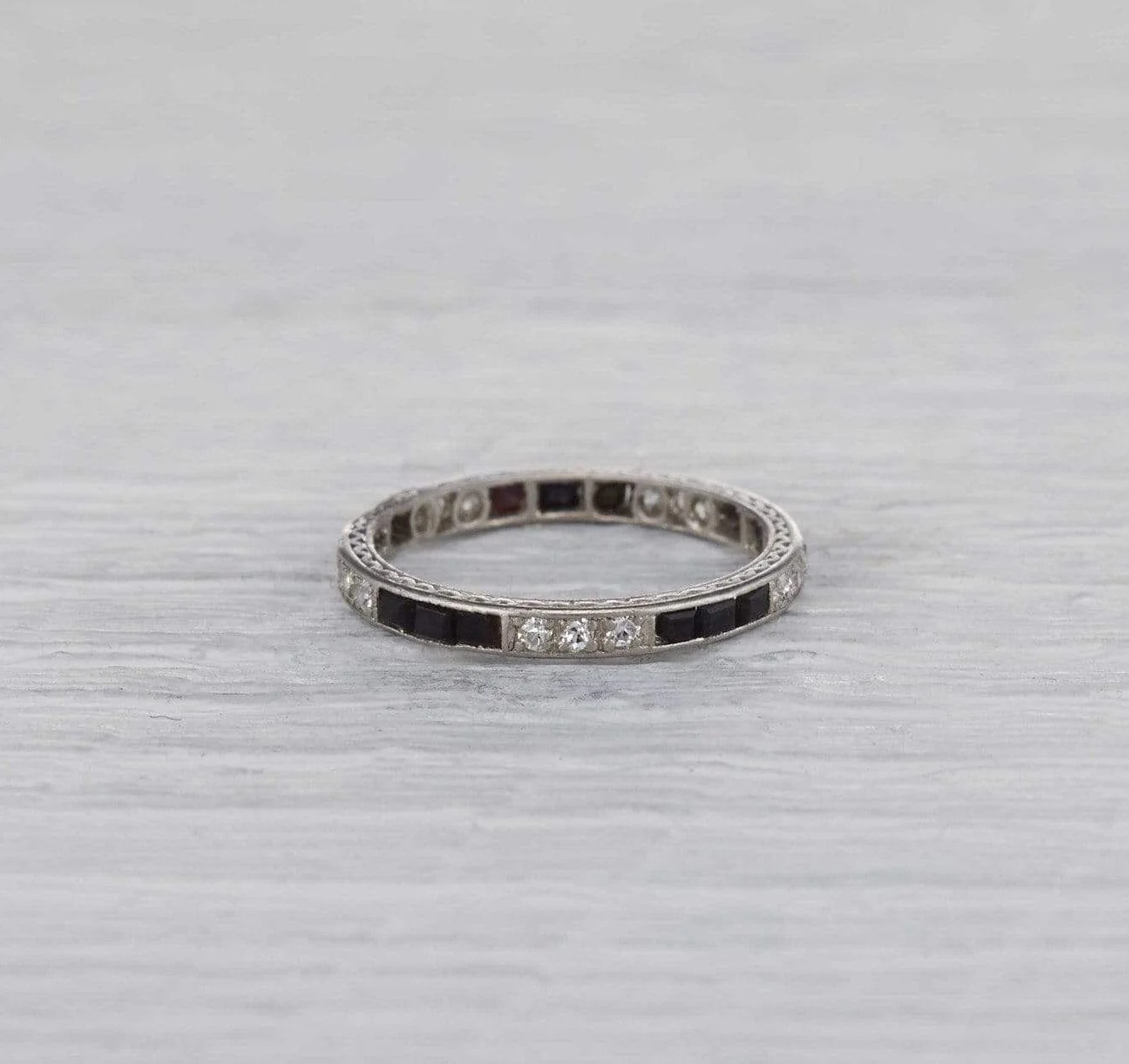 Art Deco Onyx and Diamond Eternity Band - Image 3