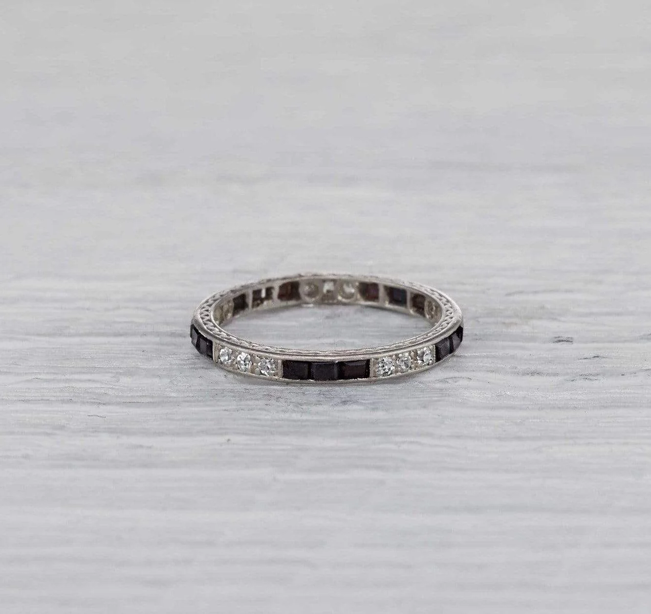 Art Deco Onyx and Diamond Eternity Band - Image 4