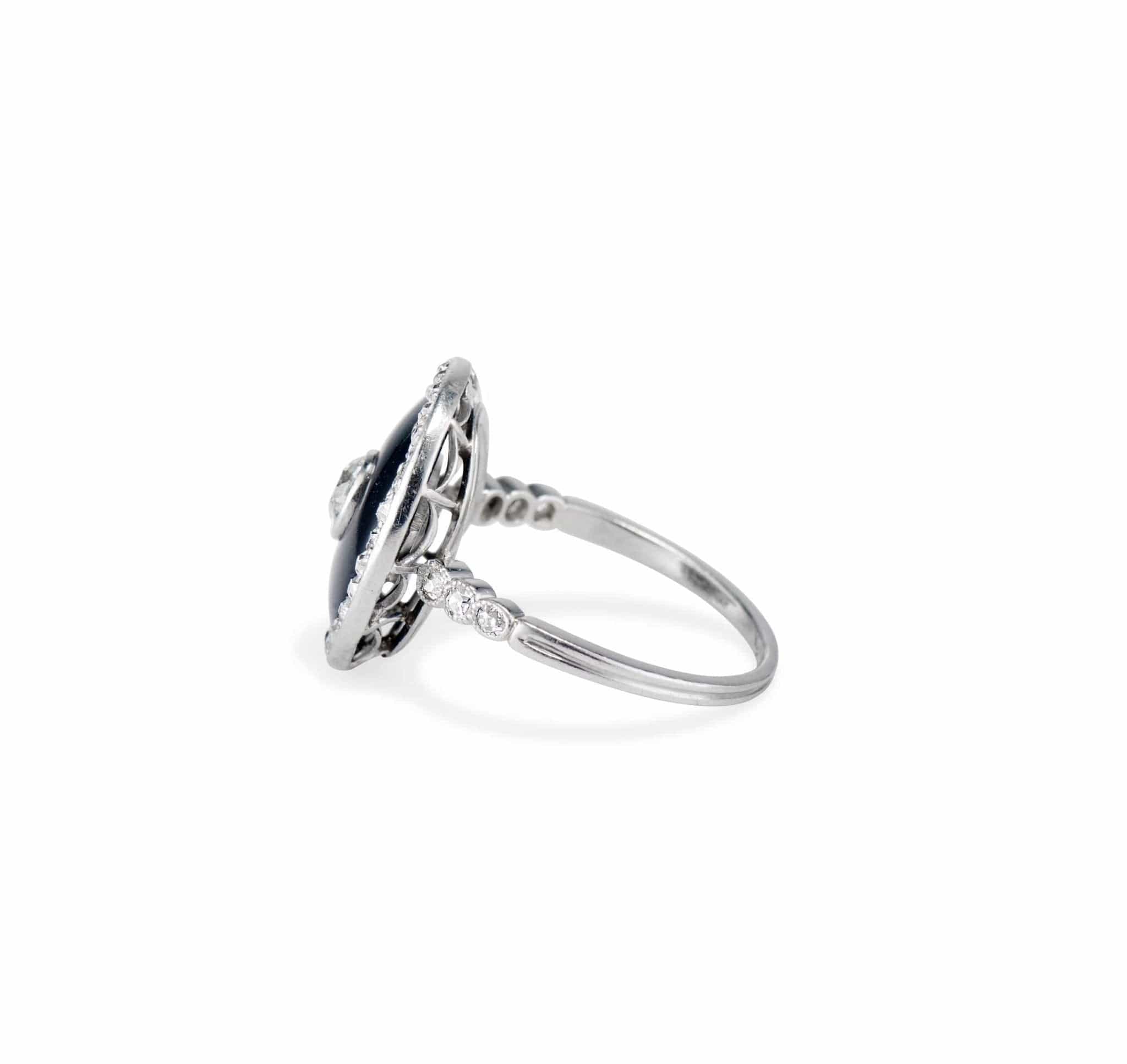Art Deco Onyx and Diamond Ring - Image 3