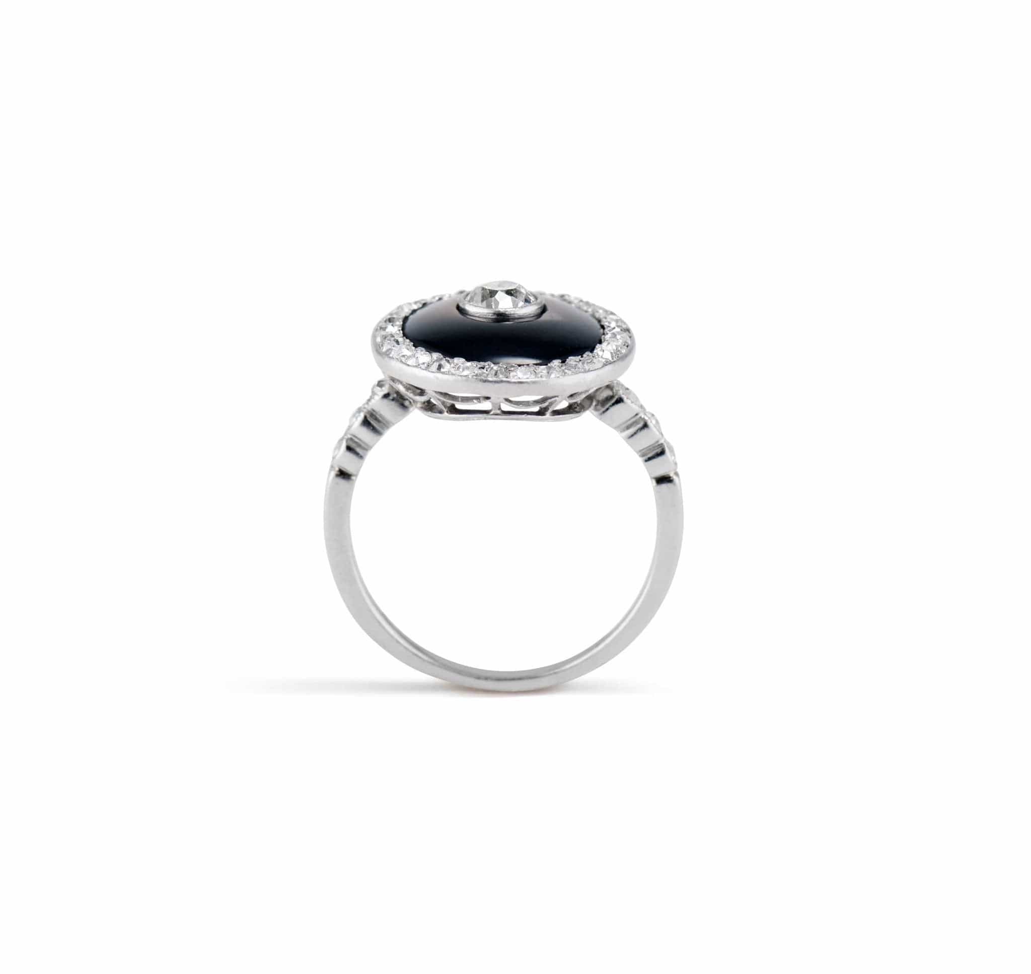 Art Deco Onyx and Diamond Ring - Image 4