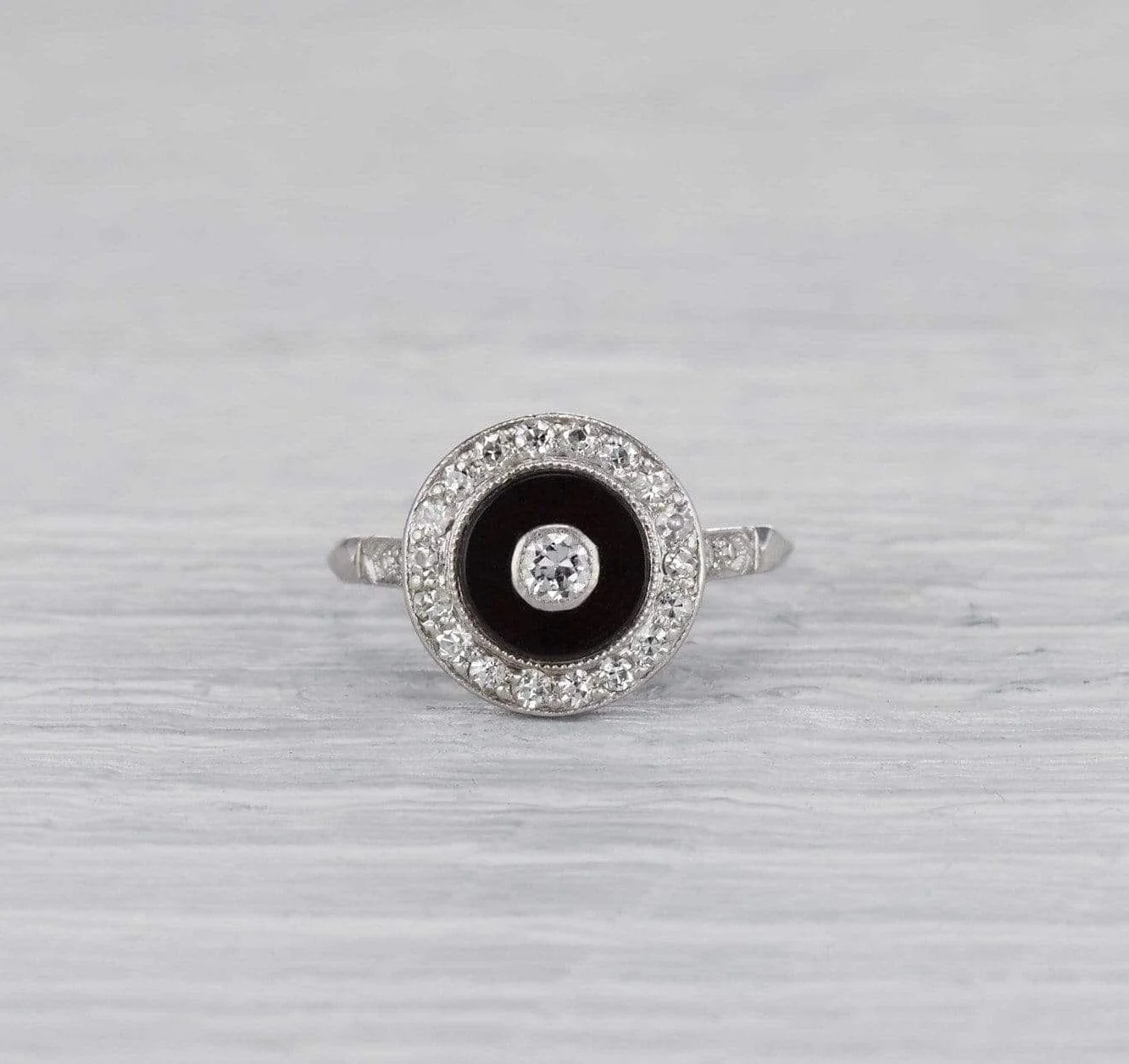 Art Deco Onyx Bullseye Ring - Image 2