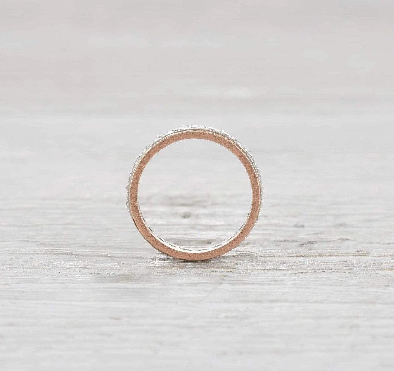Art Deco Platinum and Rose Gold Eternity Band - Image 2