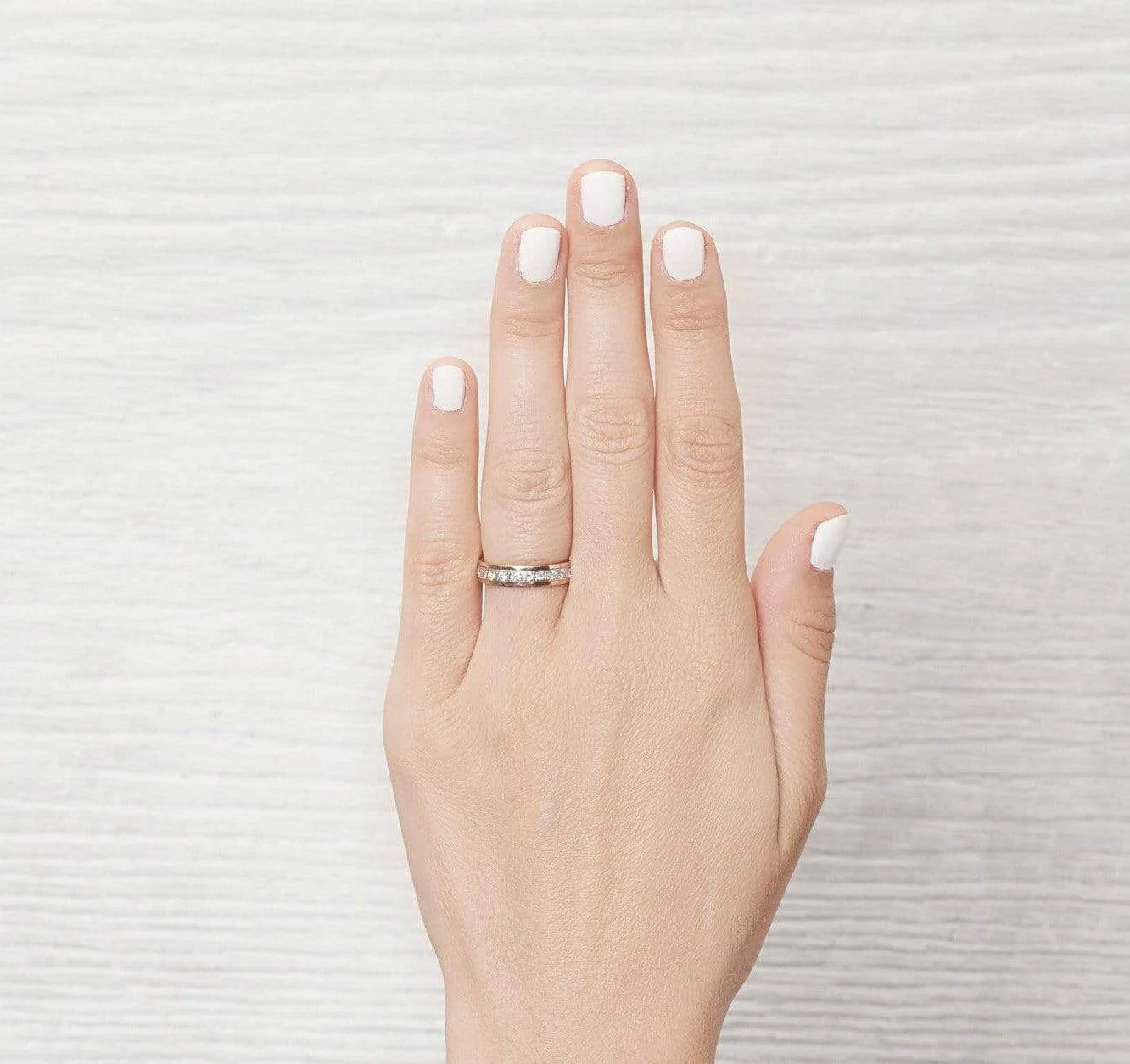 Art Deco Platinum and Rose Gold Eternity Band - Image 3
