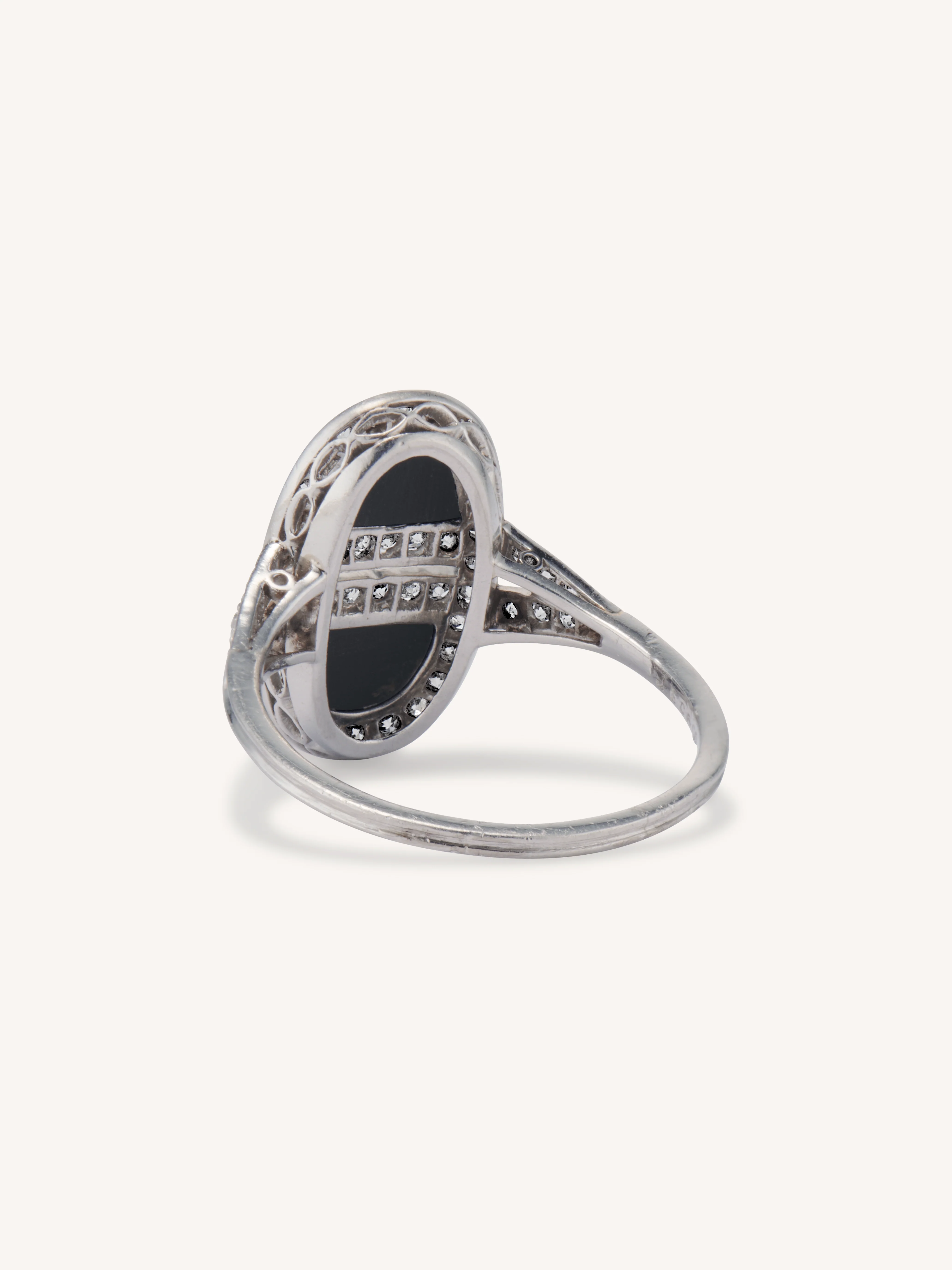 Art Deco J.E. Caldwell Platinum Onyx & Diamond Ring - Image 5