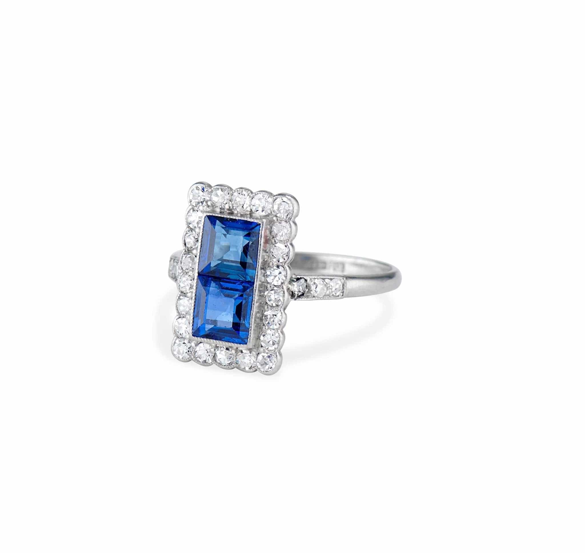 Art Deco Sapphire and Diamond Ring - Image 2